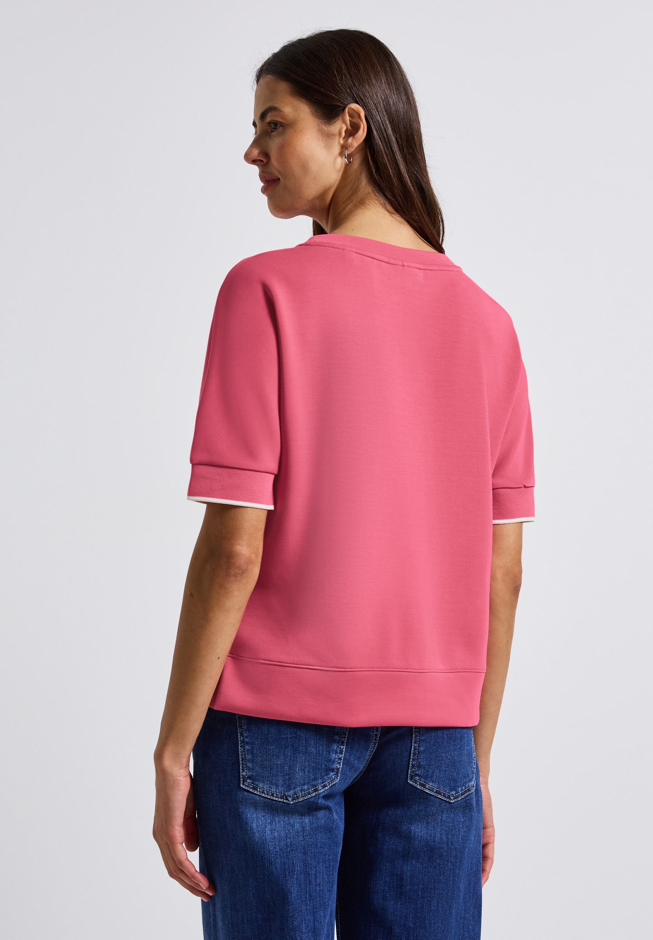 STREET ONE T-Shirt im Silk-Look, mit Rundhals, halbarm