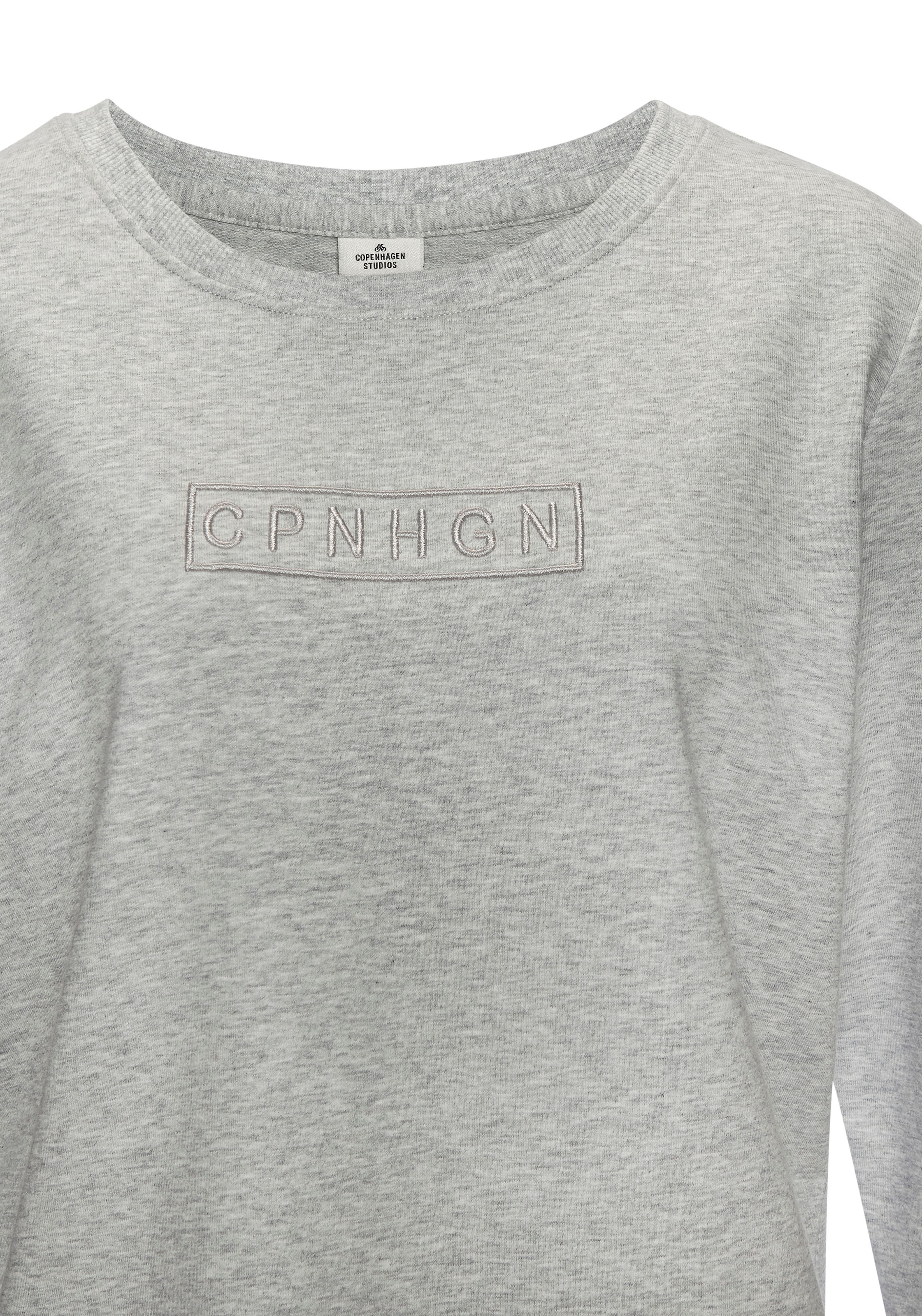 Copenhagen Studios T-shirt à manches longues avec broderie de logo de haute qualité