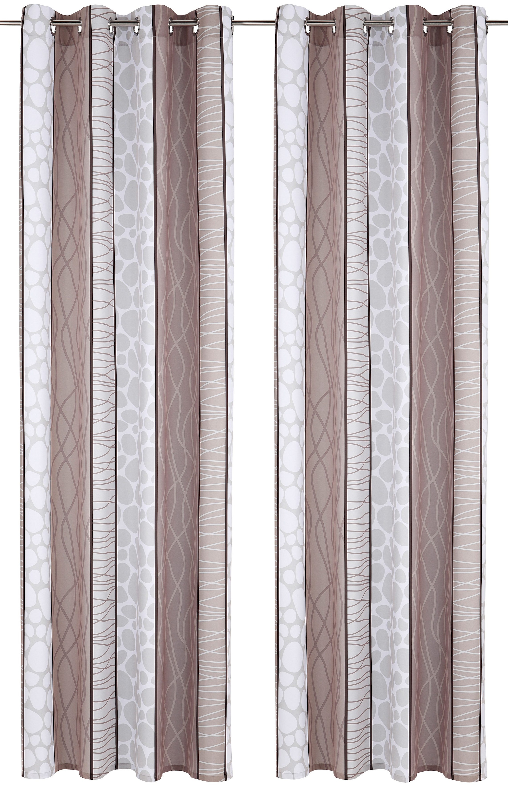 my home Rideau »Gosen« Œillet 2 cuis tlg. Gardine, 2-er Set, Fertiggardine, Längsstreifen
