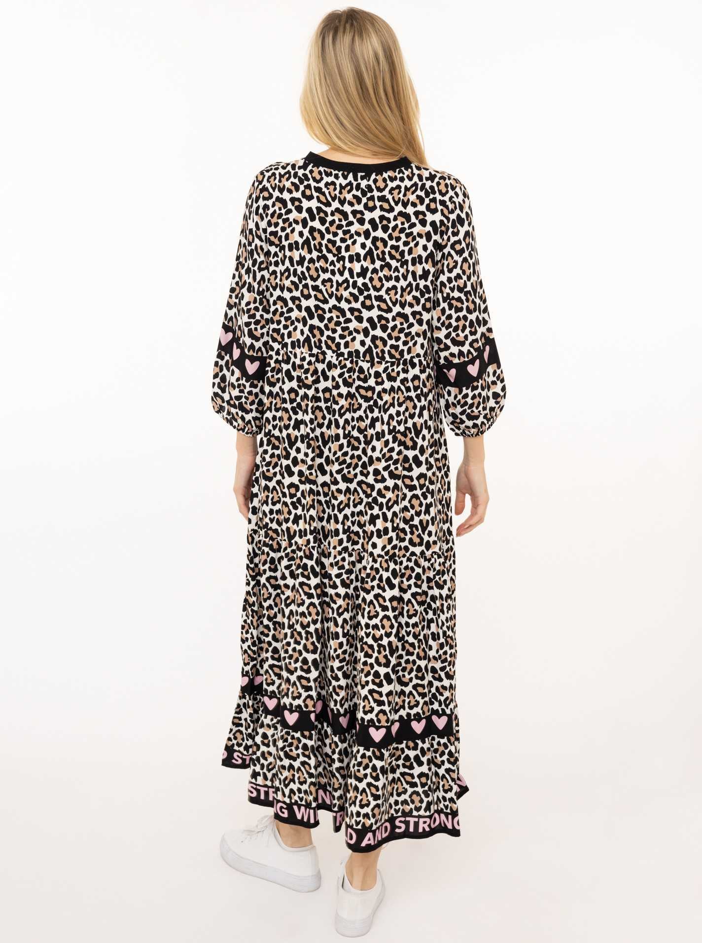 Zwillingsherz Maxi robe »"Classic Leo"« Leomuster, Knopfleiste und 3/4 Arm