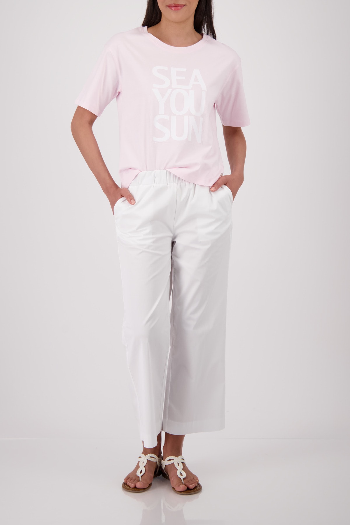 Monari T-shirt »Shirt Druck platziert« Regular fit mit Schriftzug
