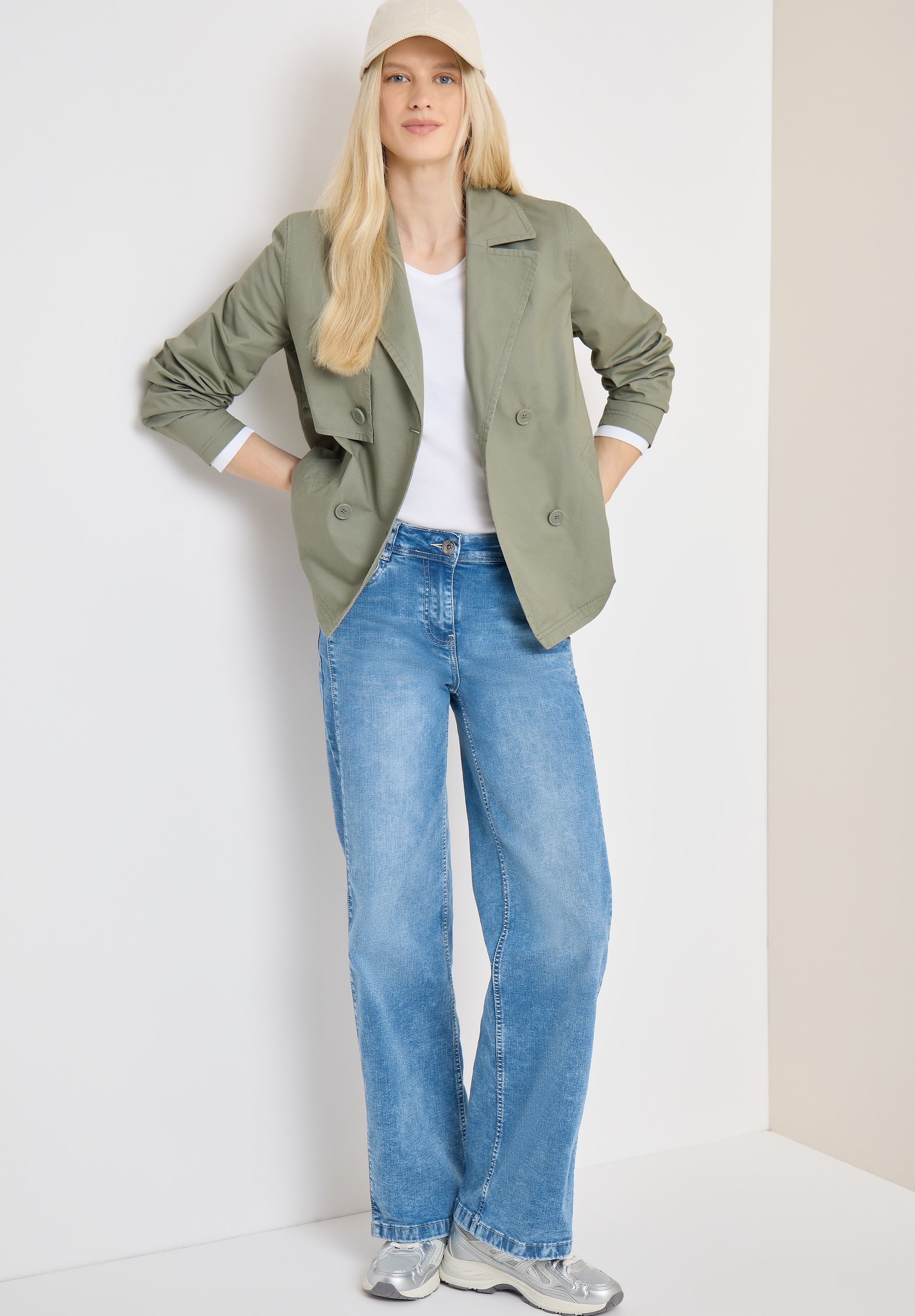 Cecil Veste courte ohne Kapuze Trenchcoat mit Reverskragen