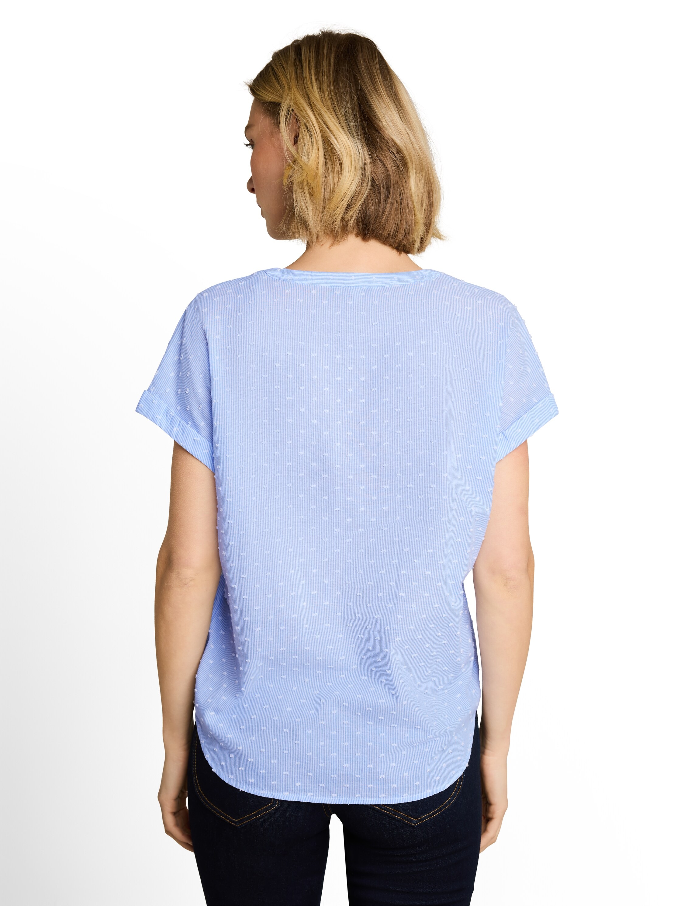 TOM TAILOR Blouse à pression Tunique d'été avec fines rayures et pois