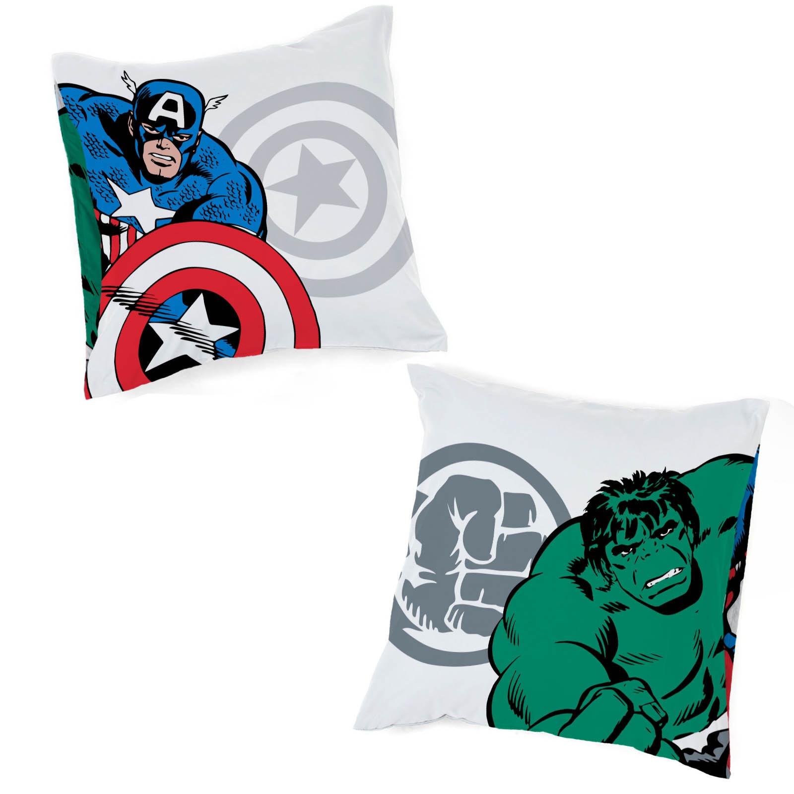 MARVEL Linge de lit pour enfants »Marvel Comics Bettbezug-Set 135x200 cm + Kissenbezug 80x80 cm« 2 pièces 100 % coton, lavable en machine, réversible
