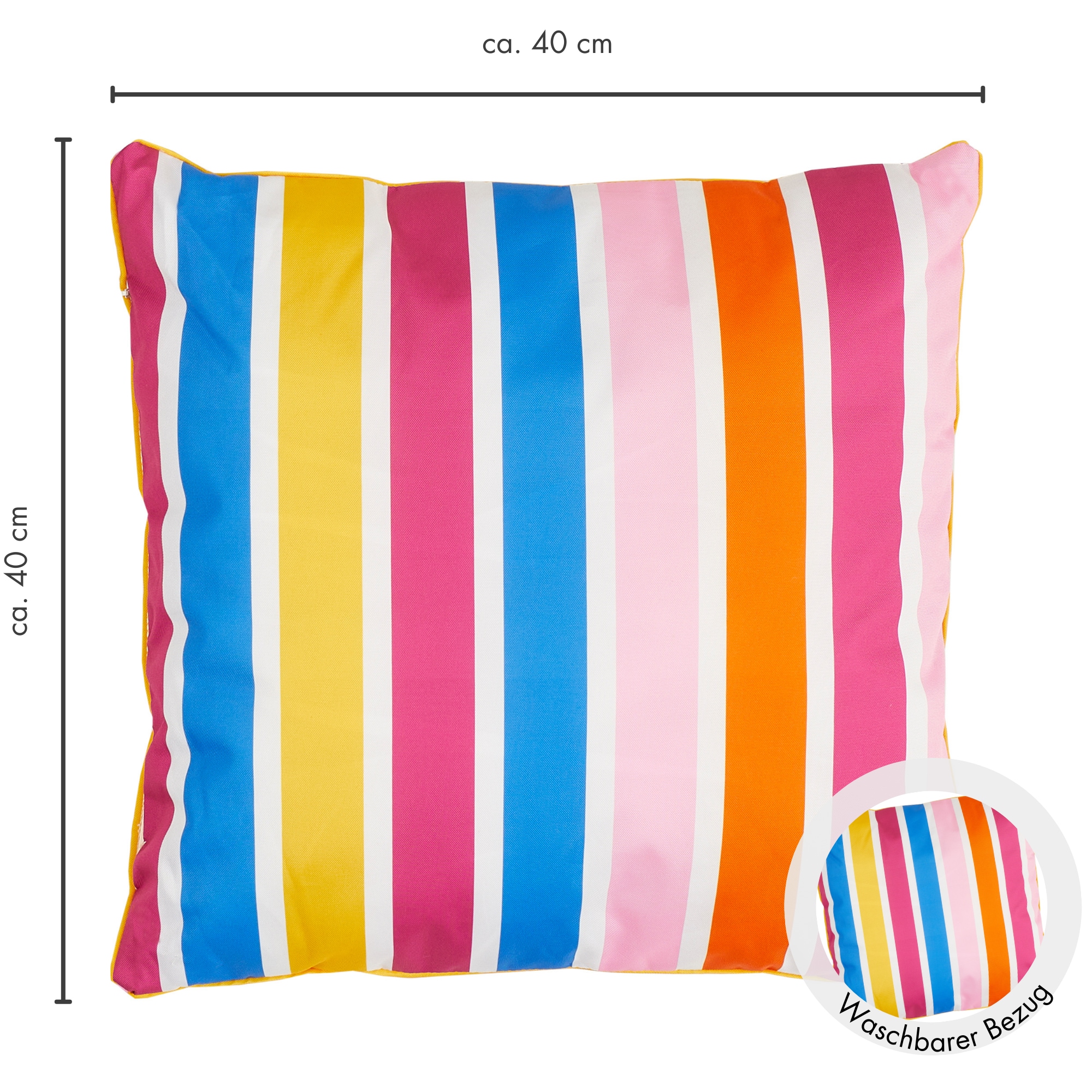 Andiamo Coussin décoratif »Helia, Kissenhülle mit Füllung« Sofakissen, modernes Design, eckig, 40x40, Outdoor geeignet