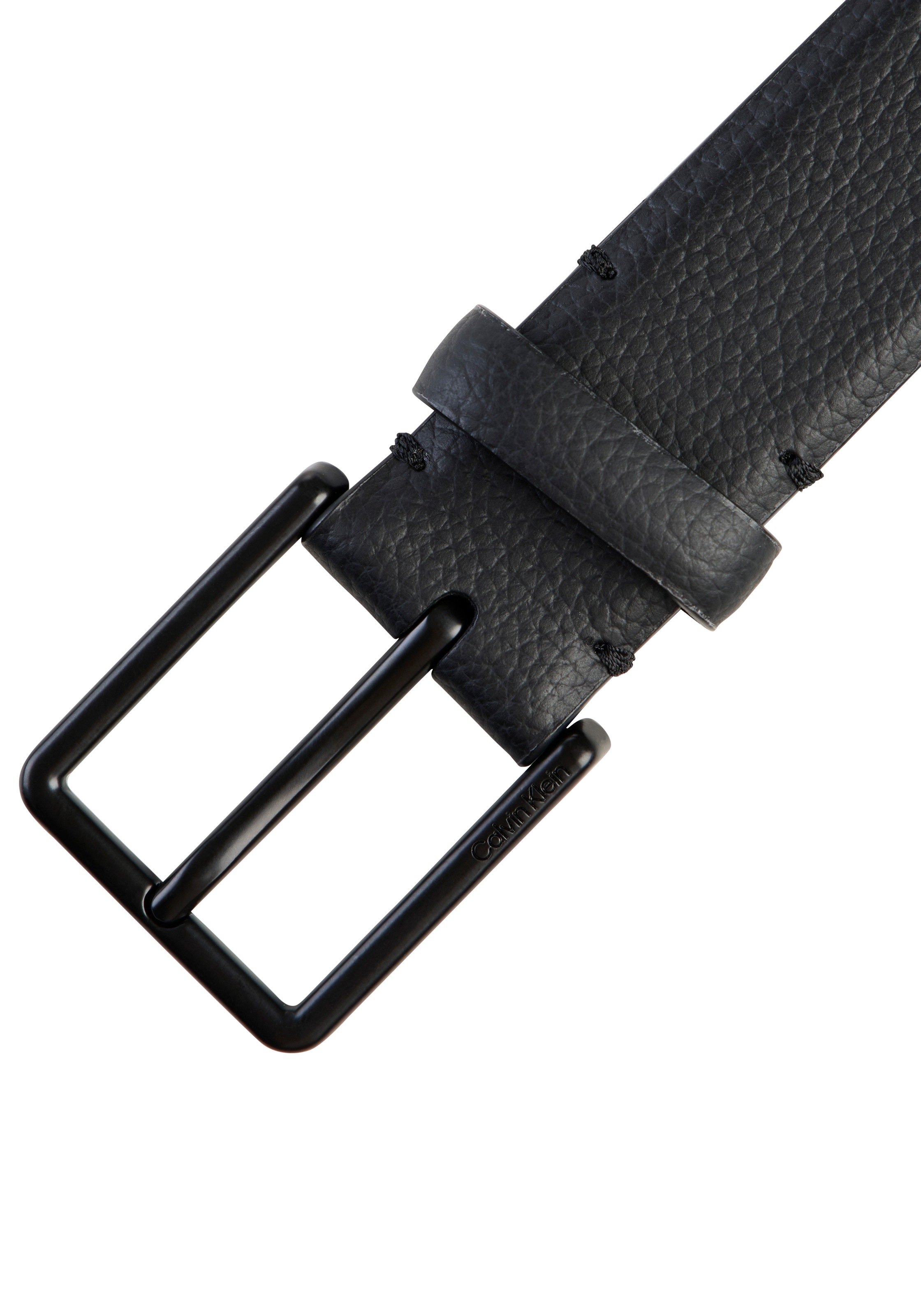 Calvin Klein Ceinture en cuir »WARMTH BUCKLE PEBBLE 35MM FIXED« taille réglable avec boucle métallique