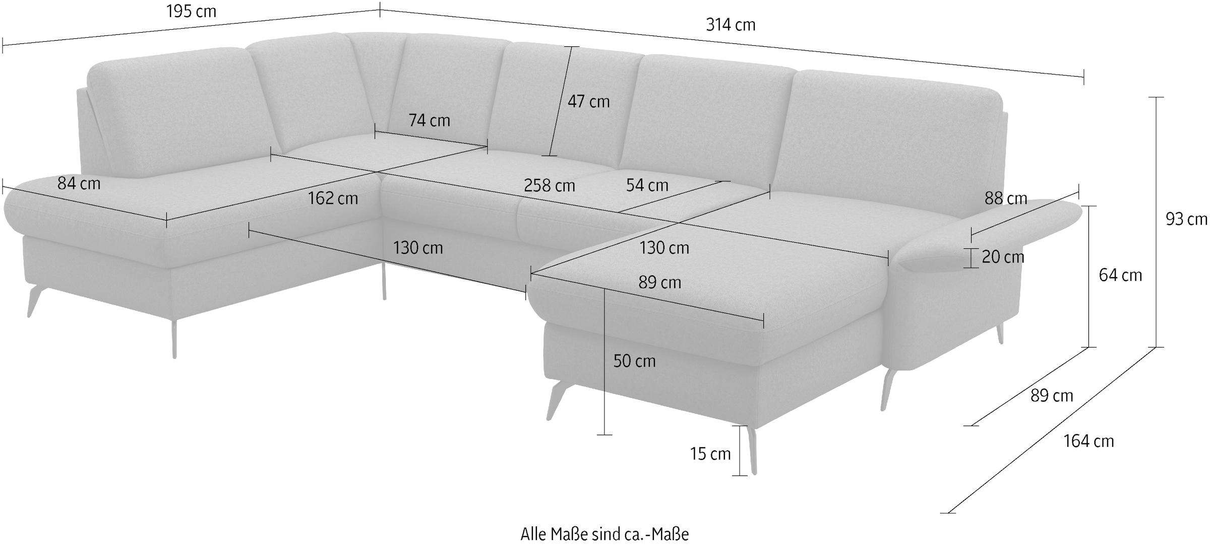 Home affaire Wohnlandschaft »Rochelle« wahlweise mit Bettfunktion, Bettkasten und Armteilverstellung