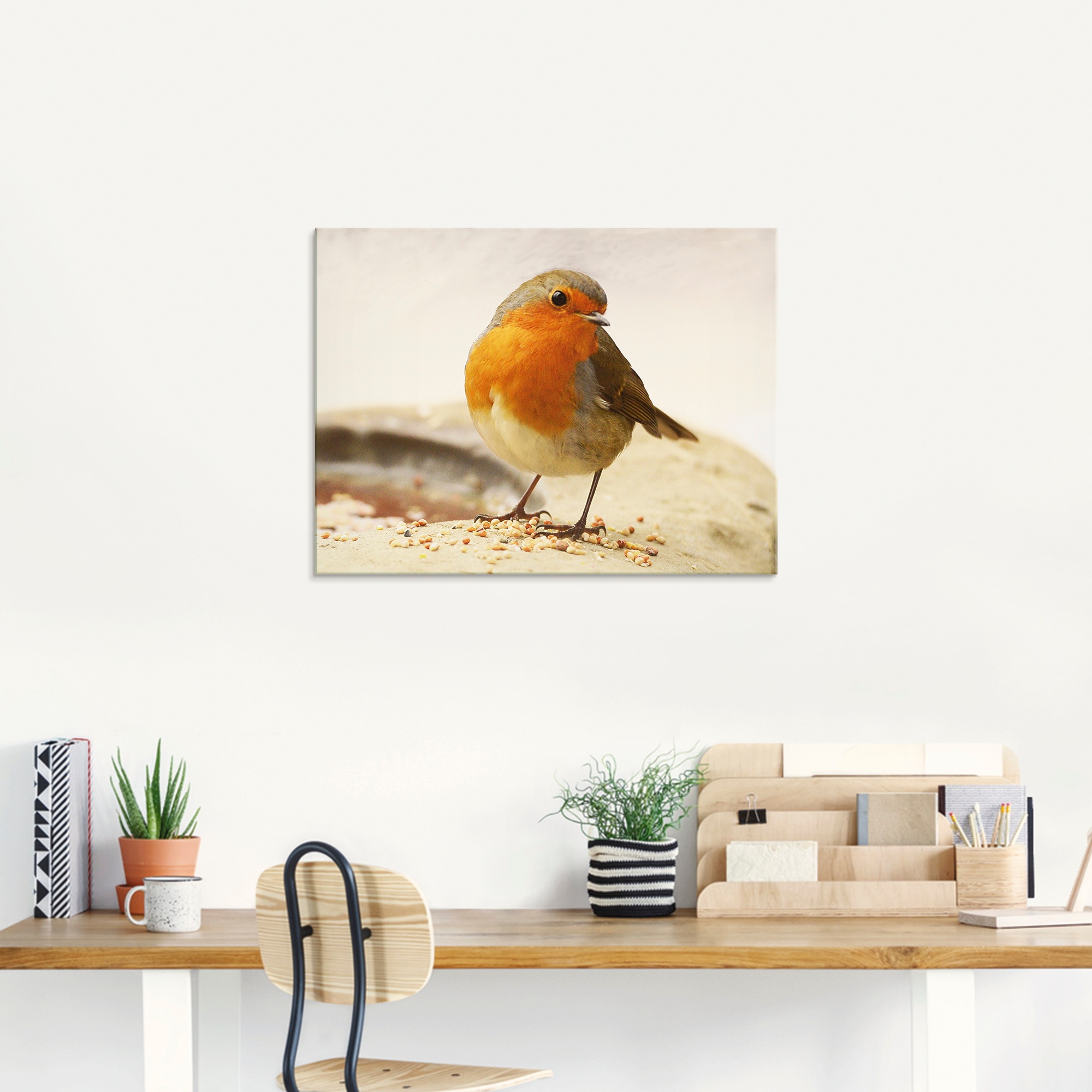Artland Tableau en verre »Rotkehlchen« 1 cuis tlg. in verschiedenen Grössen