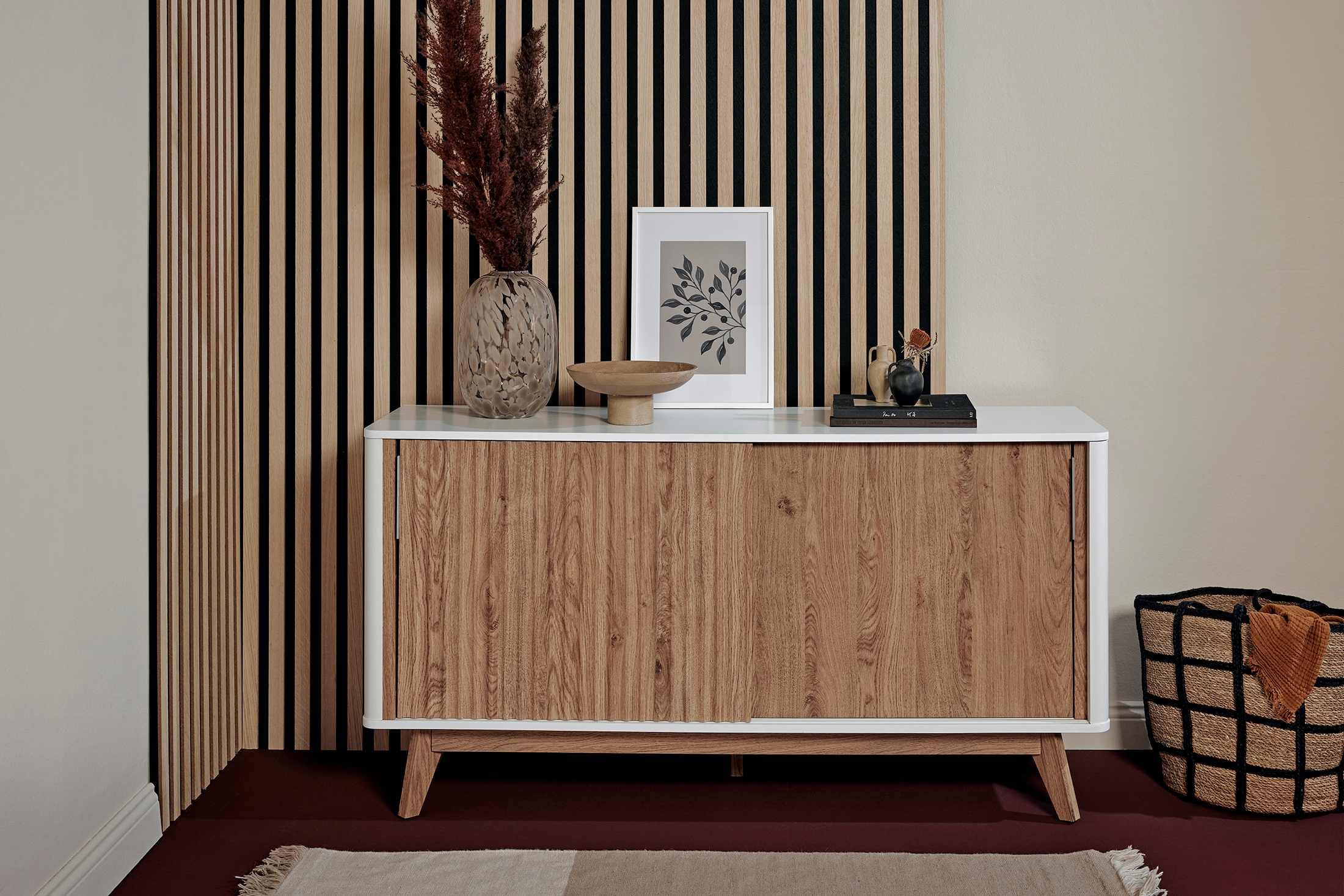 Jahnke Buffet »WAVE SBS 145« 1 cuis tlg. style rétro, avec 2 portes coulissantes, env. 148 cm