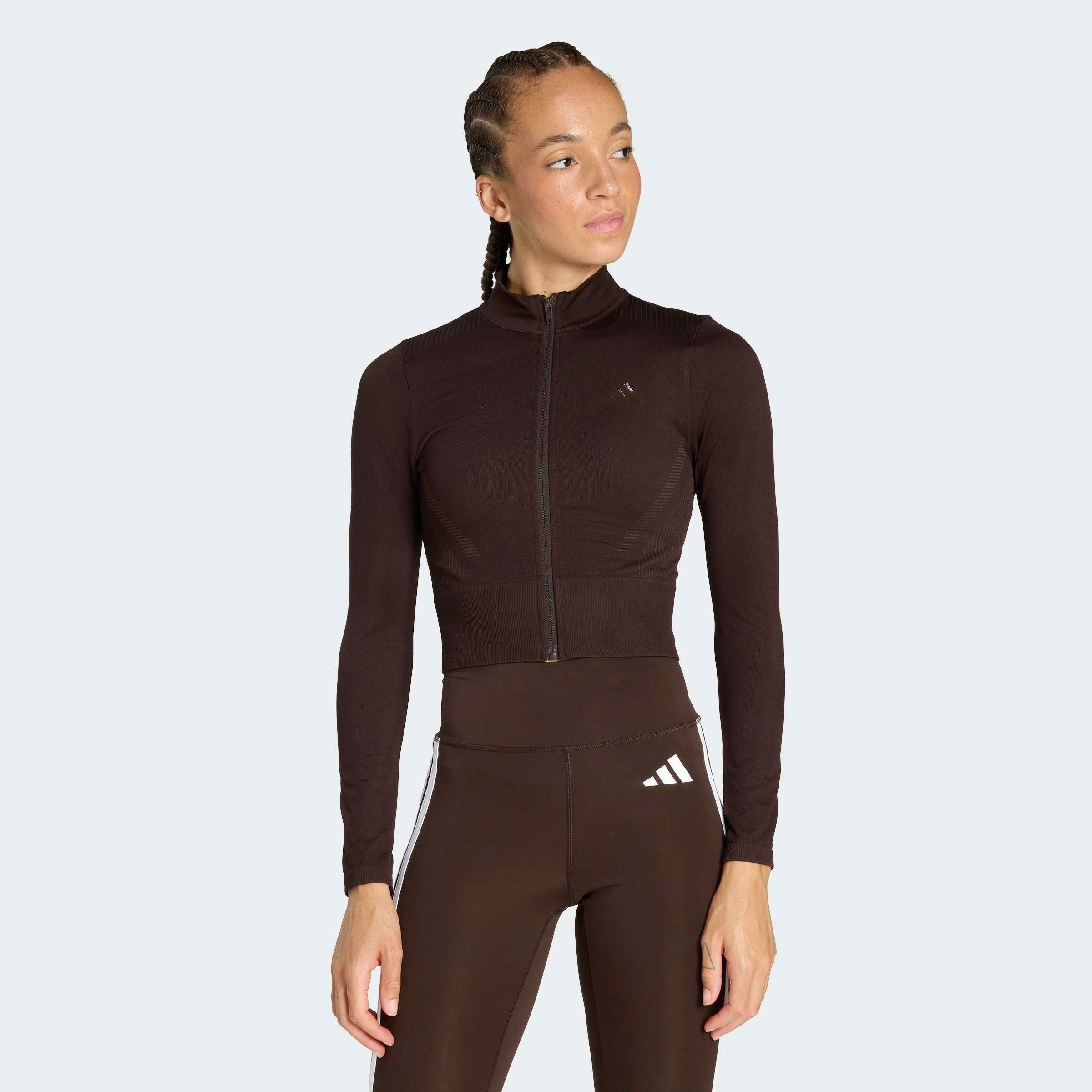 adidas Performance Rollkragenpullover »WORKOUT ESSENTIALS, DURCHGEHENDER REISSVERSCHLUSS, STRICK«