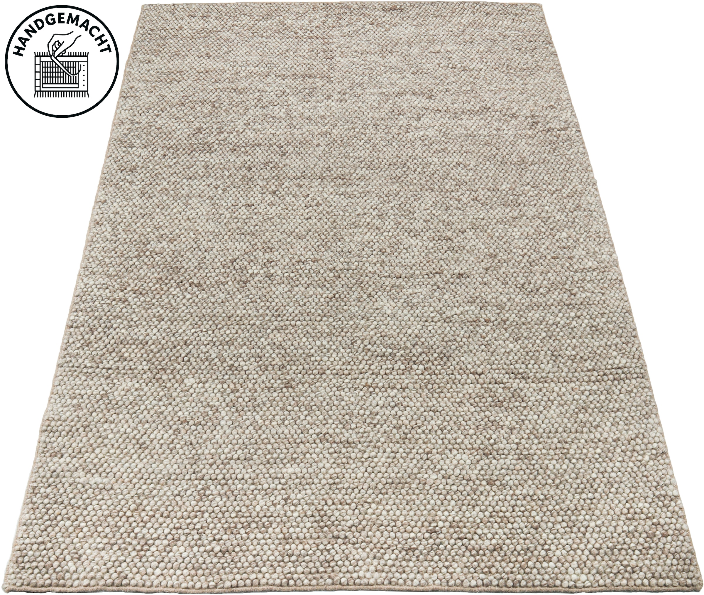 GOODproduct Wollteppich »Wolly, Wolle, in Standard und Premium Qualität« rechteckig 14 mm Höhe handgewebt, Handweb Teppiche, Skandi, Wohnzimmer, Schlafzimmer
