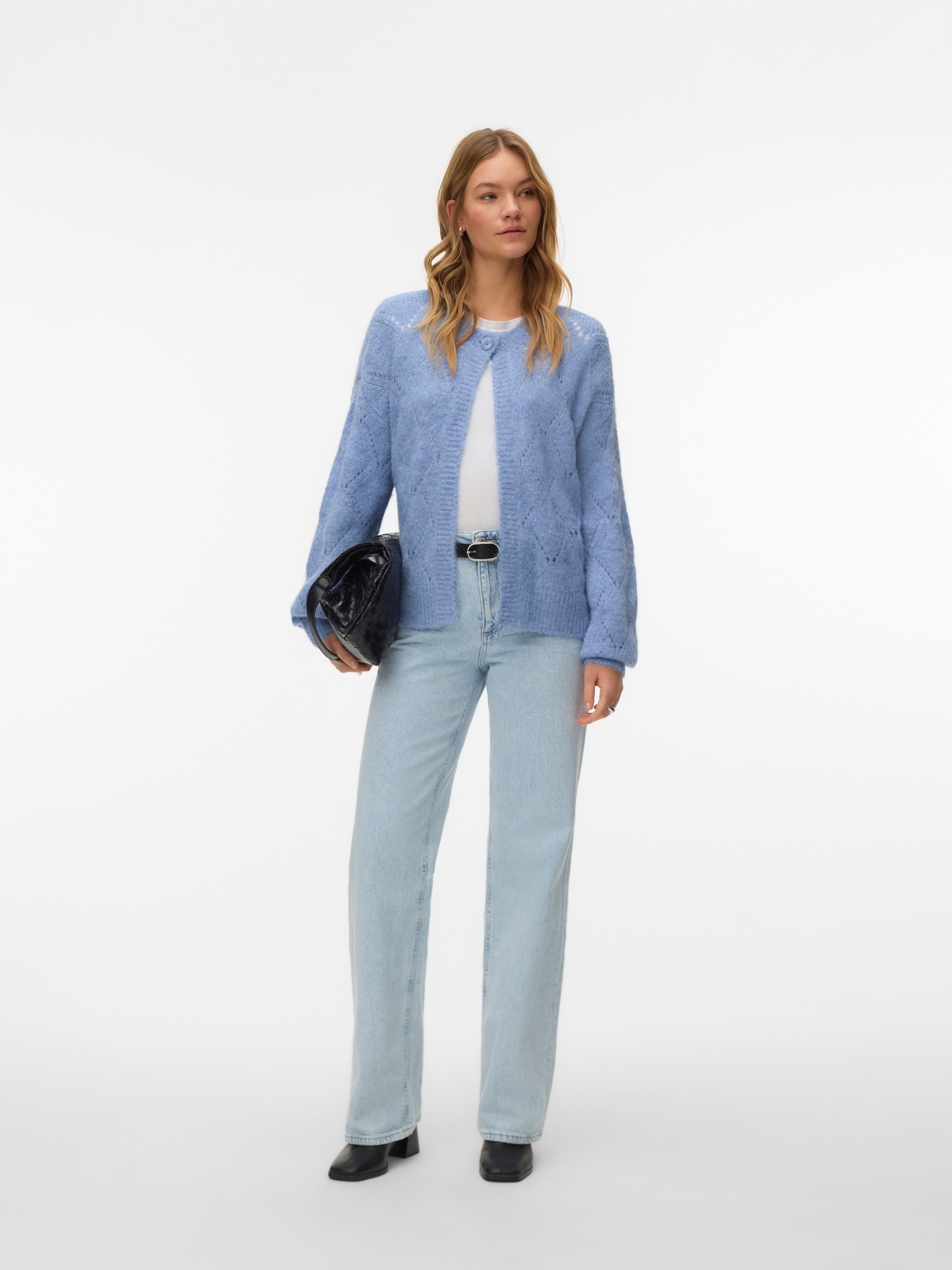 Vero Moda Veste en tricot »VMSHELL LS O-NECK ONEBUTTON CARDIGAN BOO«