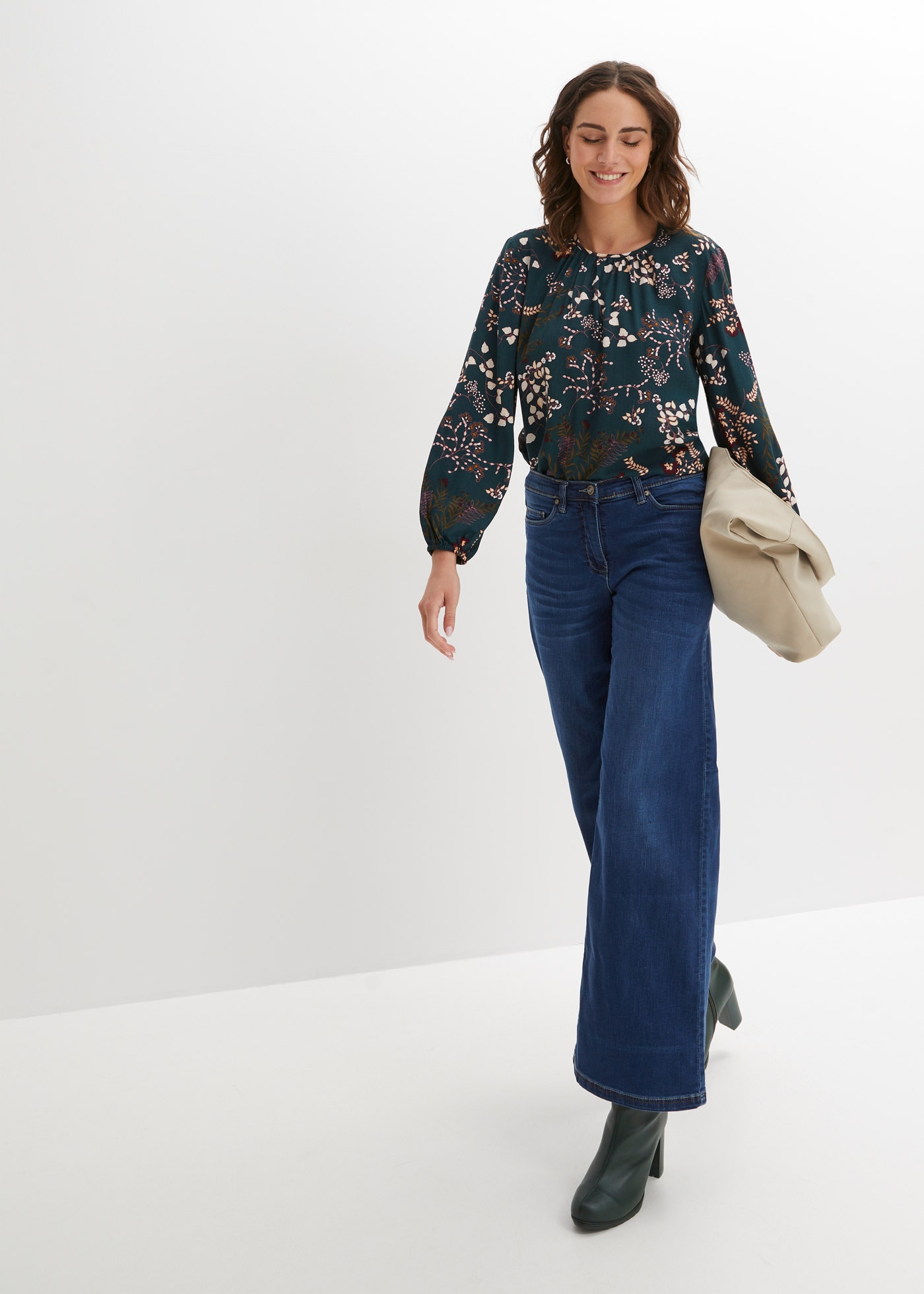 bonprix Langarmbluse »Bluse aus nachhaltiger Viskose« Bluse aus nachhaltiger Viskose