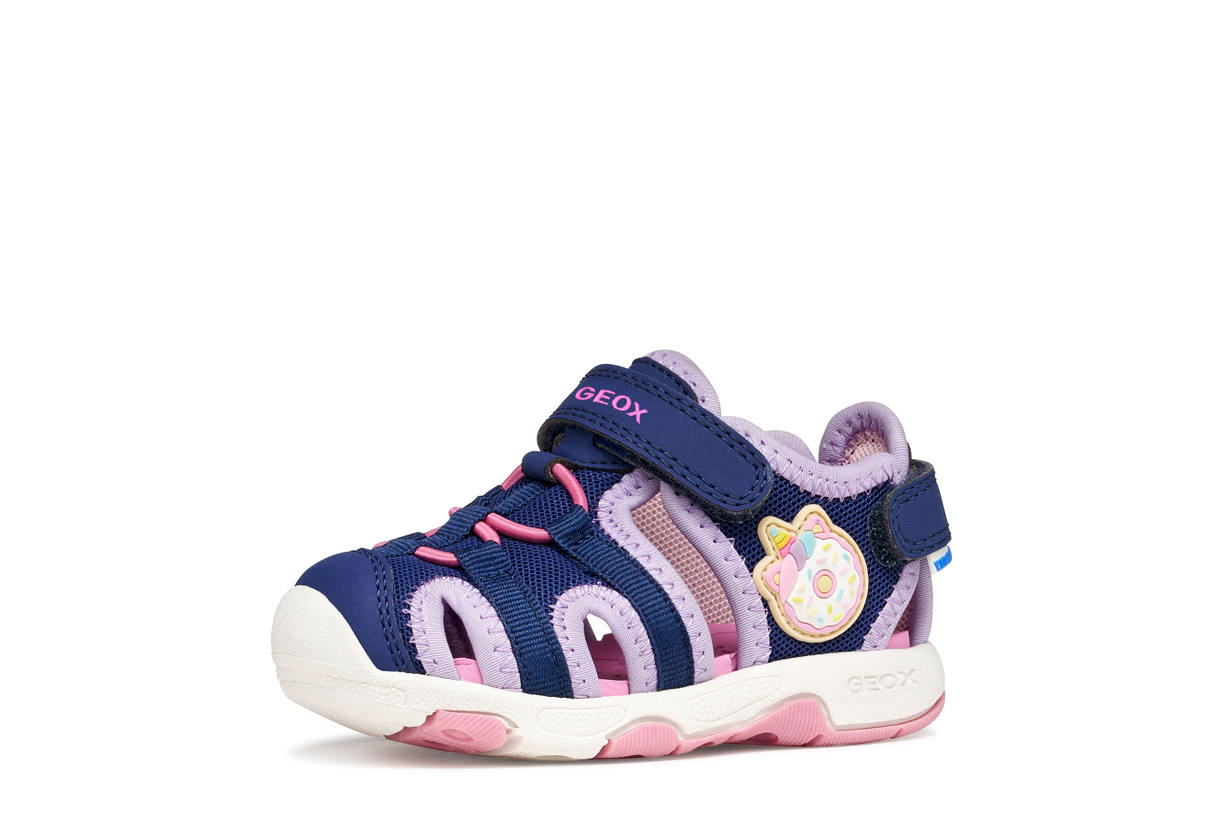 Geox Lauflernschuh »B SANDAL MULTY GIRL«  Babyschuh, Sommerschuh, Klettschuh, Grössenschablone zum Download