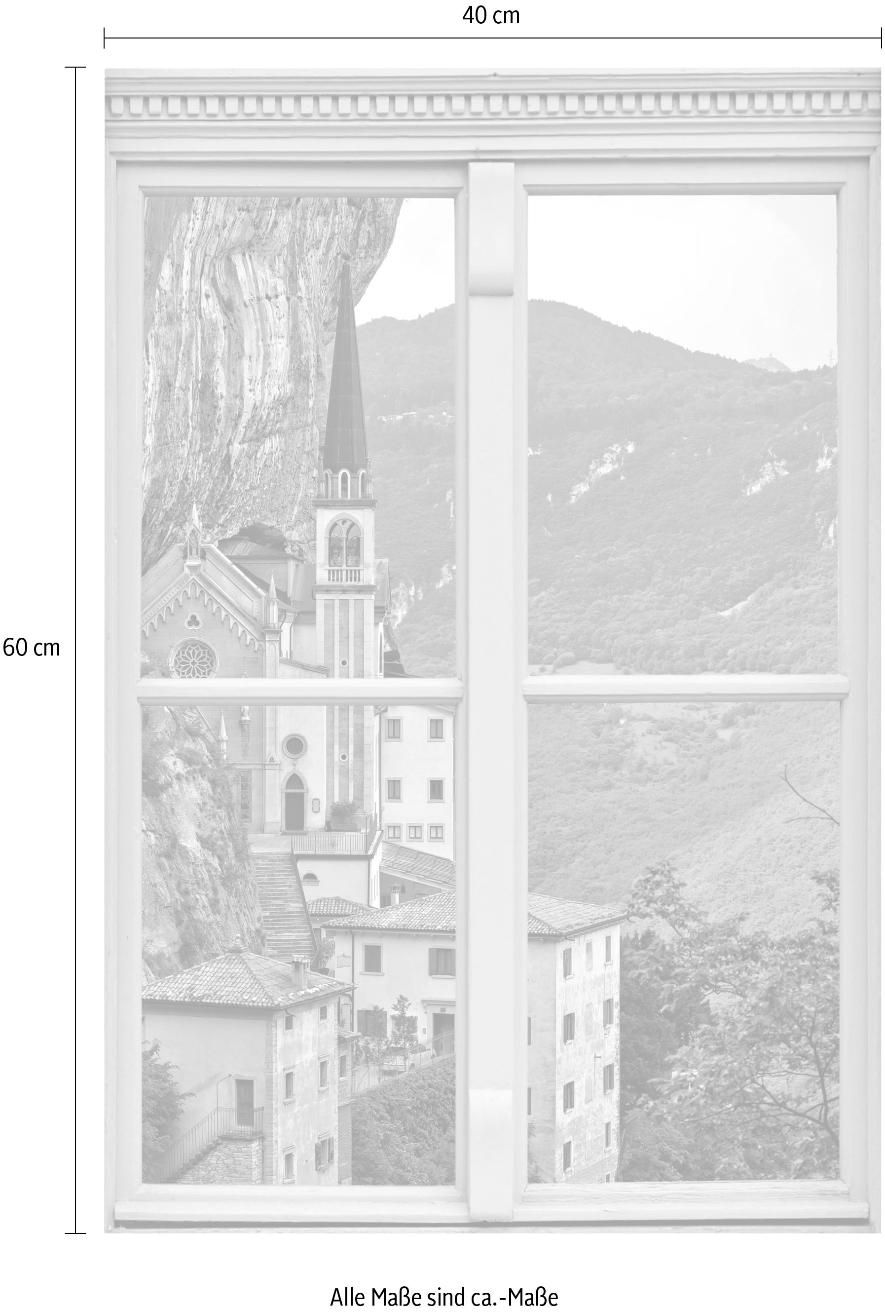 queence Wandsticker »Kirche« Wandsticker, Wandbild, selbstklebend, 3D, Fenster