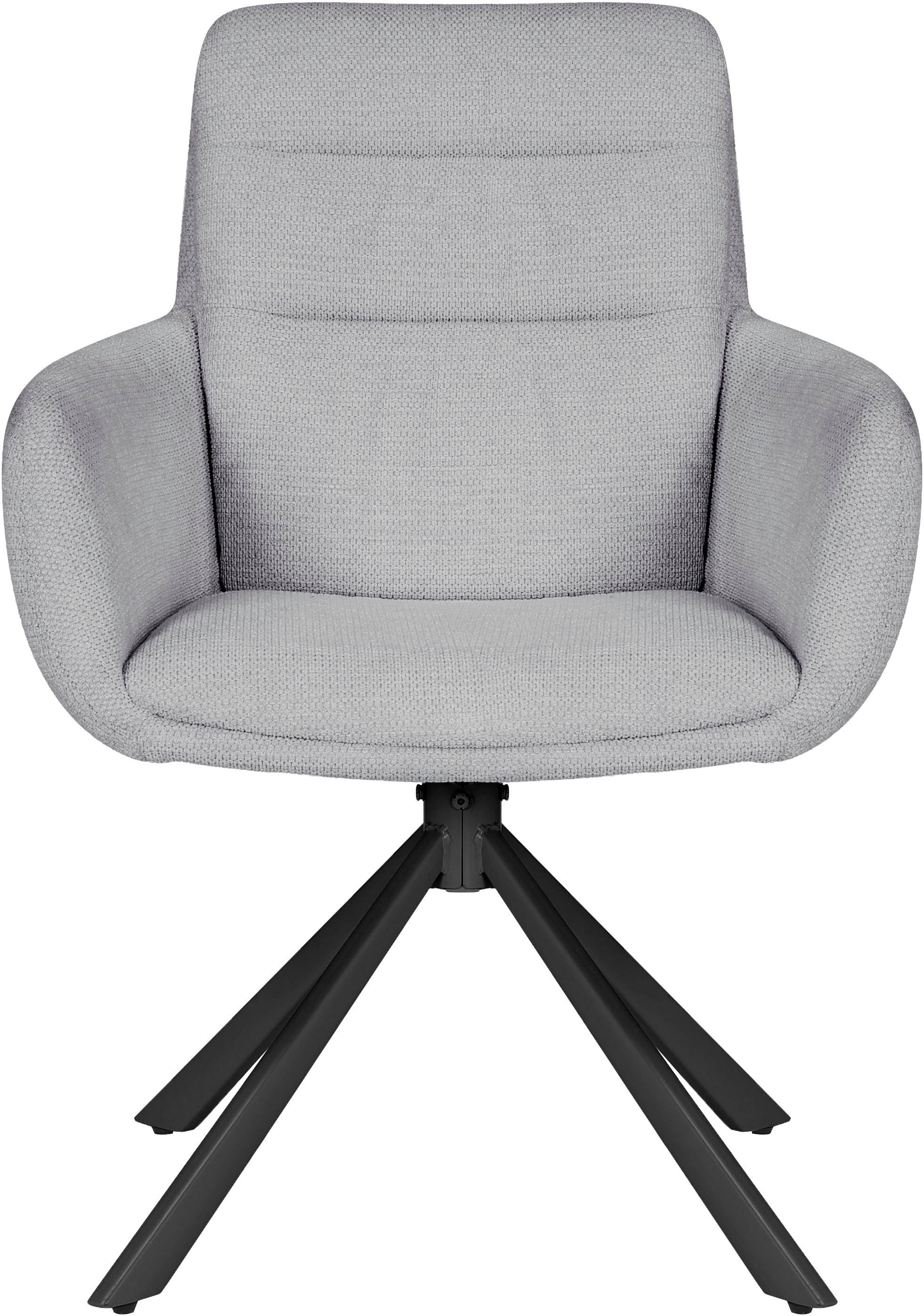GOODproduct Chaise de salle à manger »Asly« (Ensemble) 2 cuisavec tissu tissé de haute qualité, structure métallique et fonction 360°