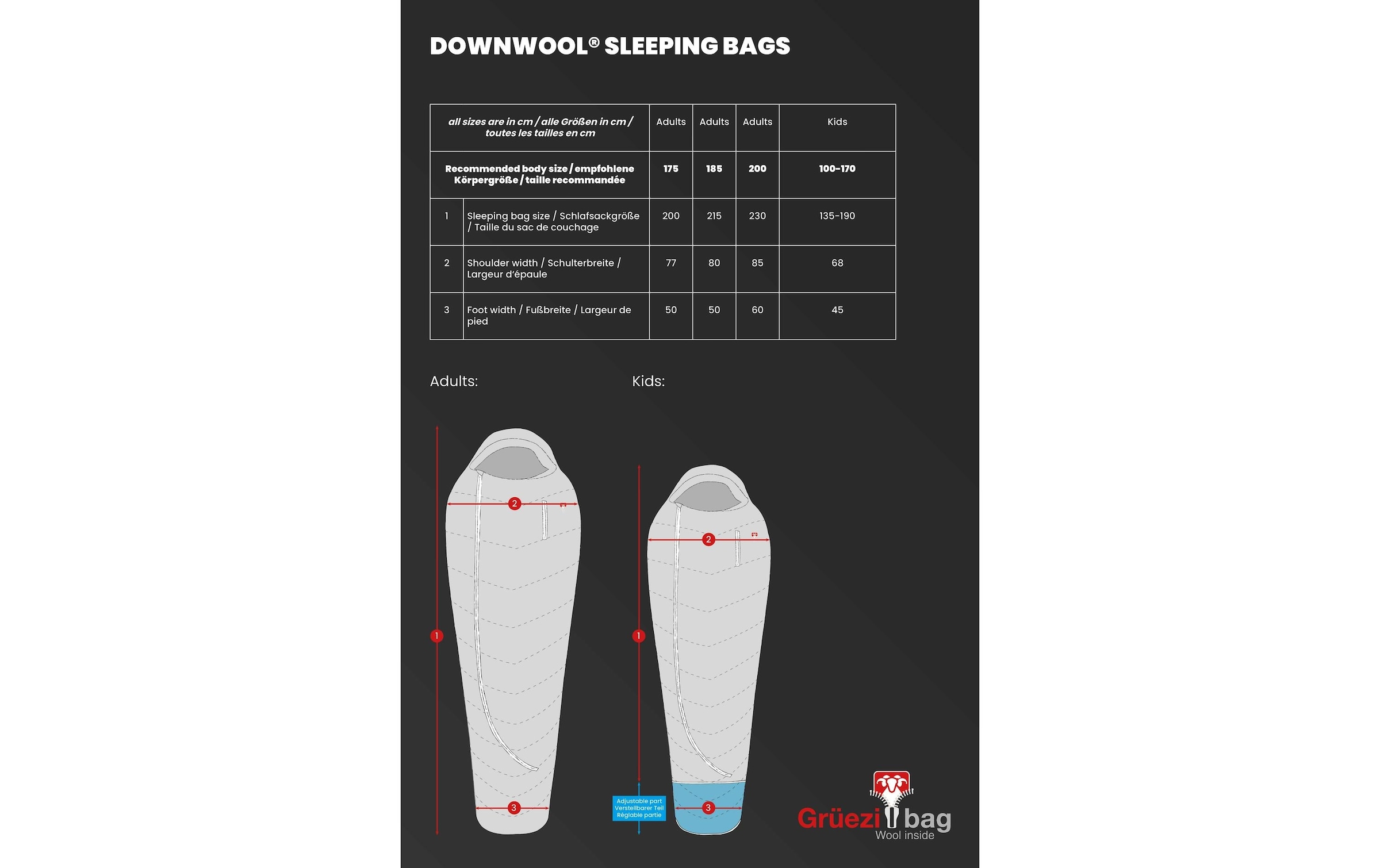 Grüezi bag Schlafsack »DownWool Summer 2.0 -3 °C 200 cm«