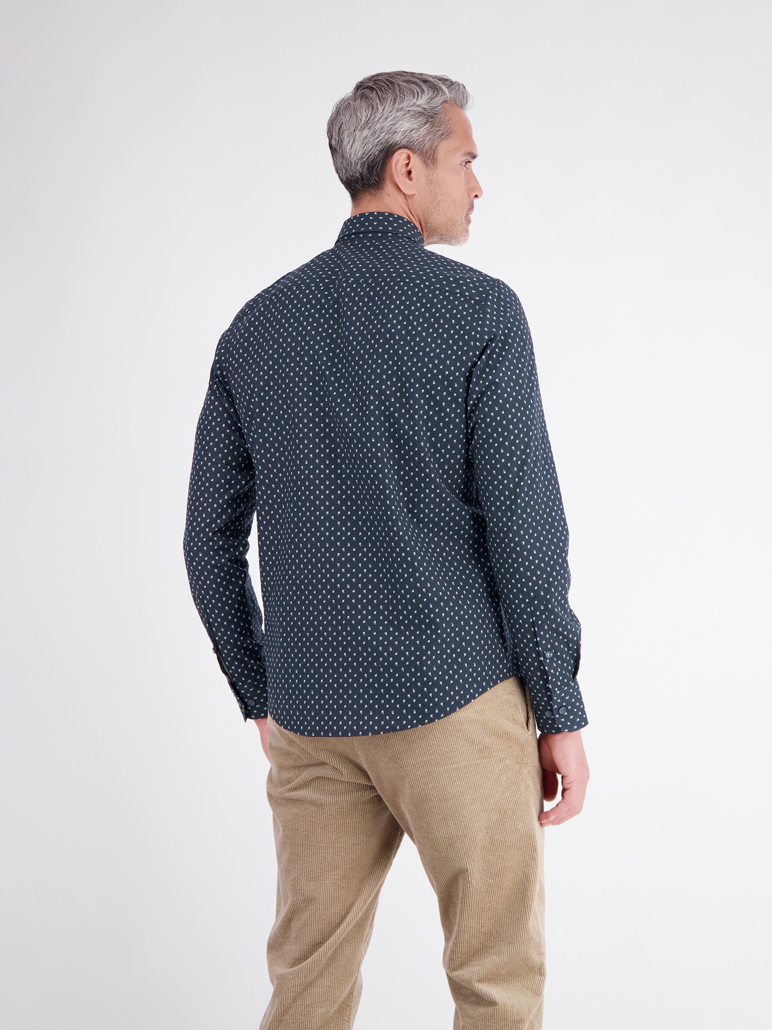 LERROS Langarmhemd mit Allover-Muster