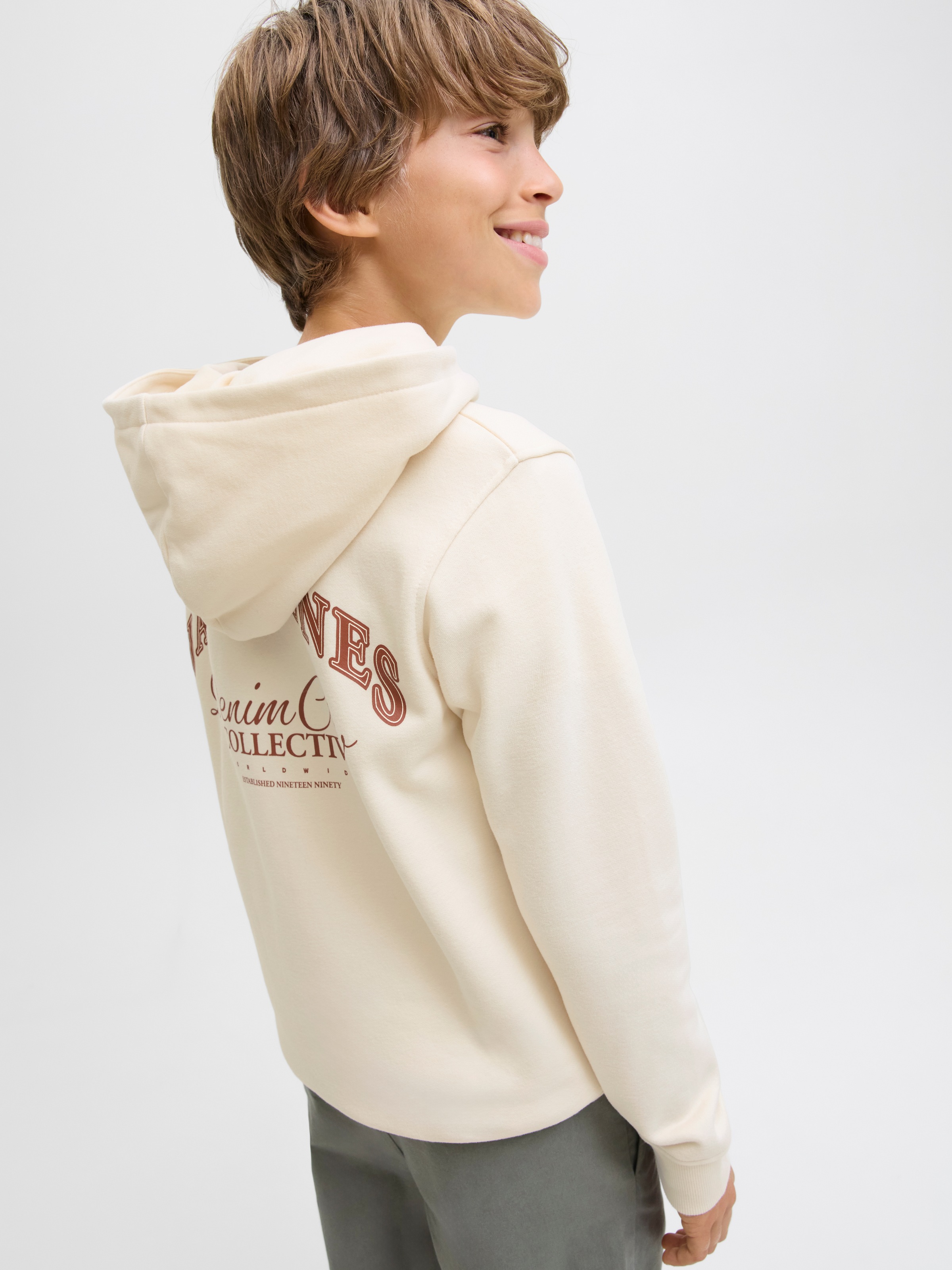 Jack & Jones Junior Kapuzensweatshirt »JJEBRANDES BACKP RELAXED SWEAT H SN JNR«, Baumwollmischung, relaxed fit
