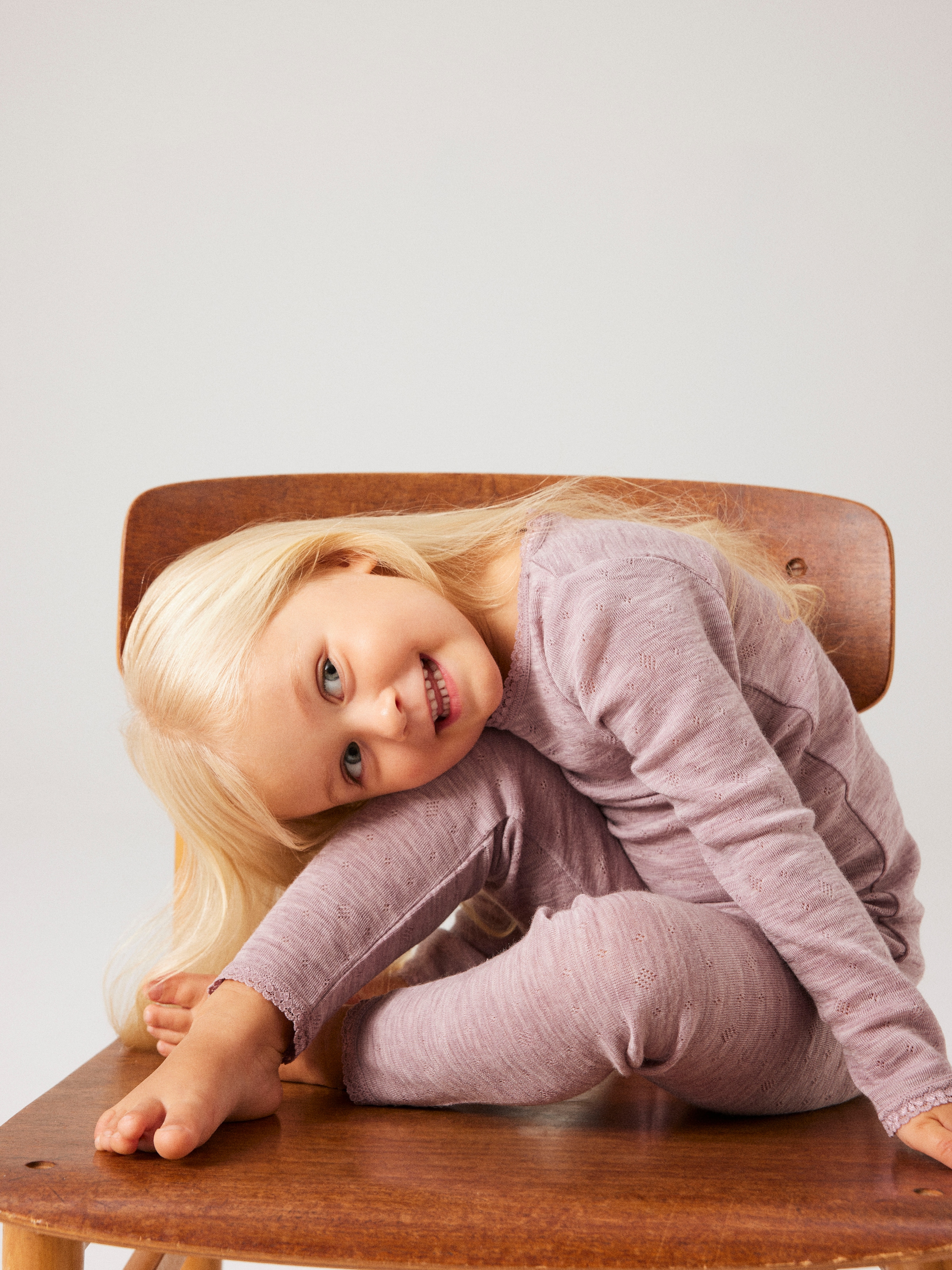 Name It T-shirt à manches longues »NMFWANG WOOL NEEDLE LS TOP SOLID NOOS« en pure laine mérinos