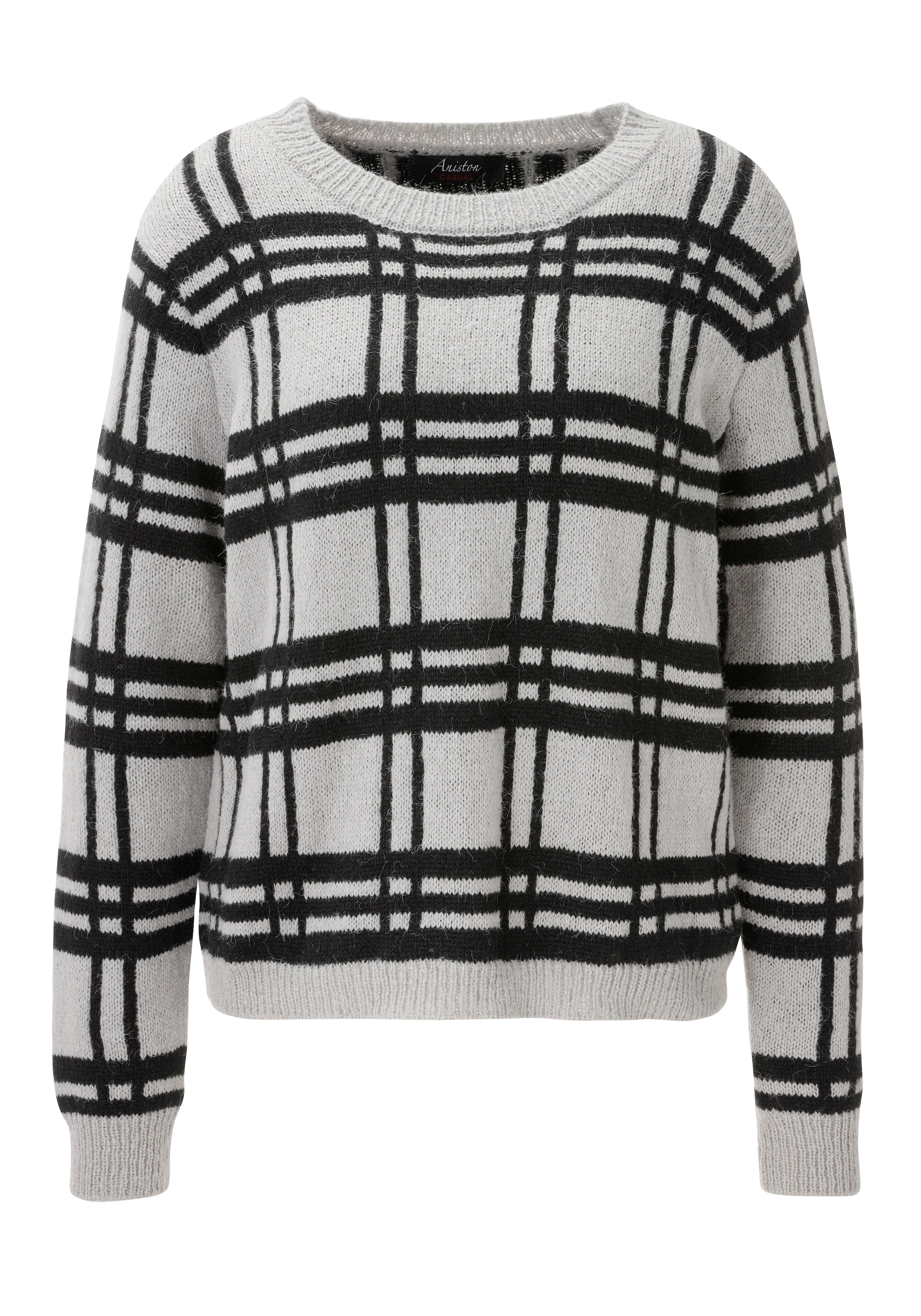 Aniston CASUAL Pull en tricot à carreaux sportifs - NOUVELLE COLLECTION