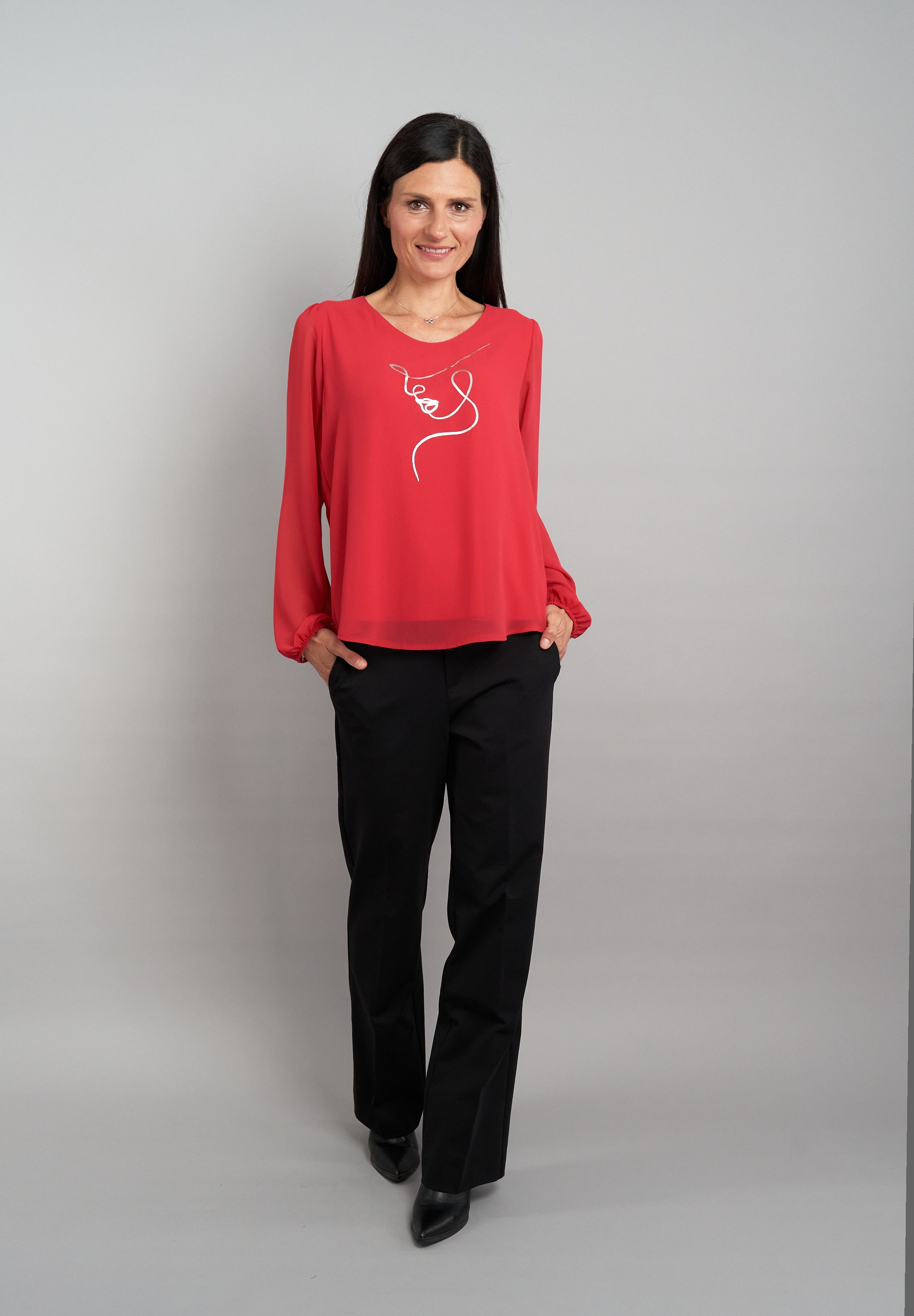 Seidel Moden Langarmbluse im modischen Lagenlook, MADE IN GERMANY