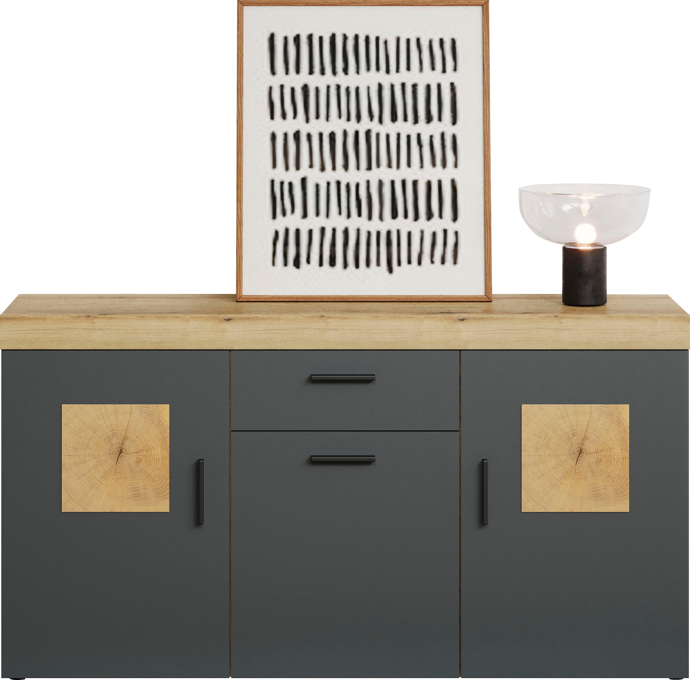 Home affaire Sideboard »Ghent« Packung, 1 cuis tlg. Sideboard mit 3 Türen & 1 Schublade - (B/T/H) 160/42/86 cm