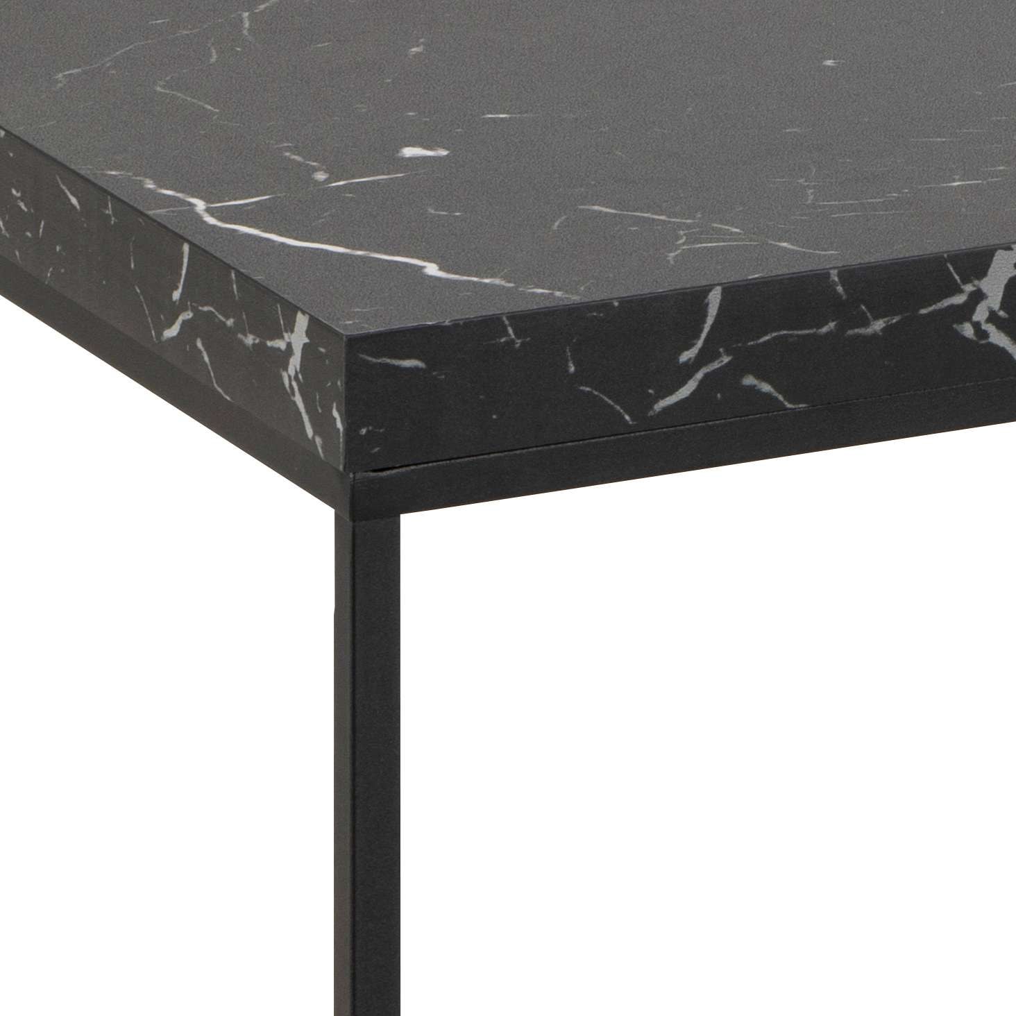 ACTONA GROUP Couchtisch »Barossa, Wohnzimmertisch, Sofatisch, Steinoptik, rechteckig« Moderner Scandi-Stil, schwarze Stahlgestell, Mehrere Varianten