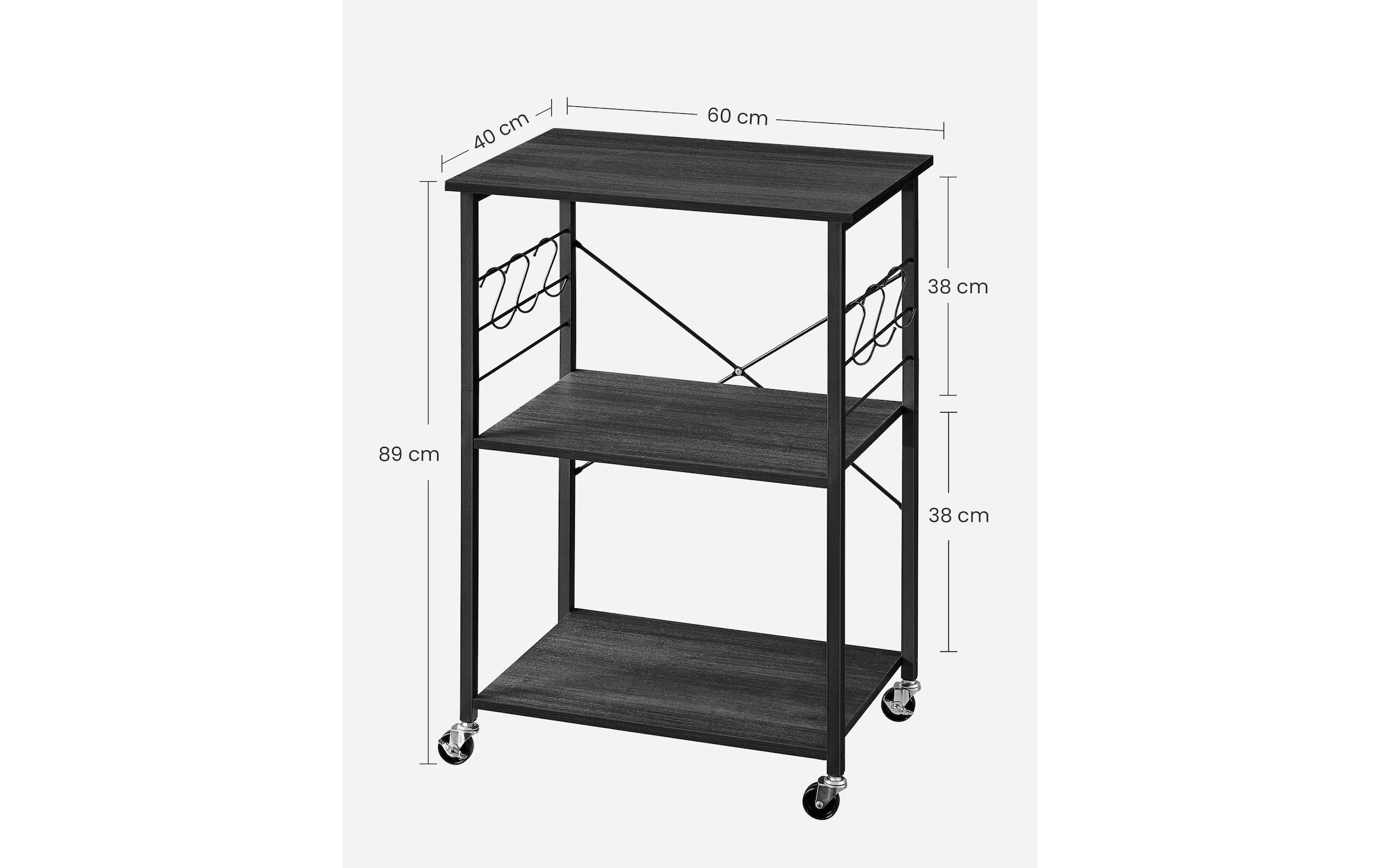 VASAGLE Küchenregal »mit 3 Ablagen«