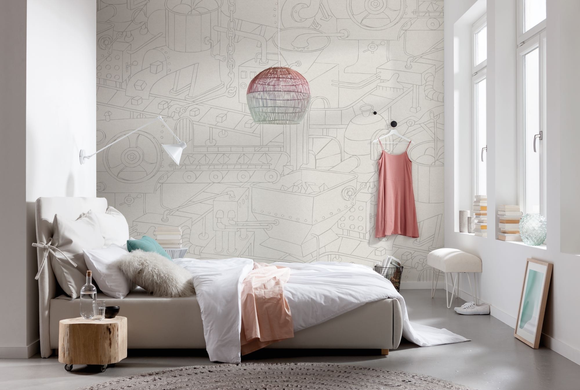 Komar Papier peint photo »Vlies Fototapete - Doodle Factory - Grösse 200 x 250 cm« Motif | imprimé lisse