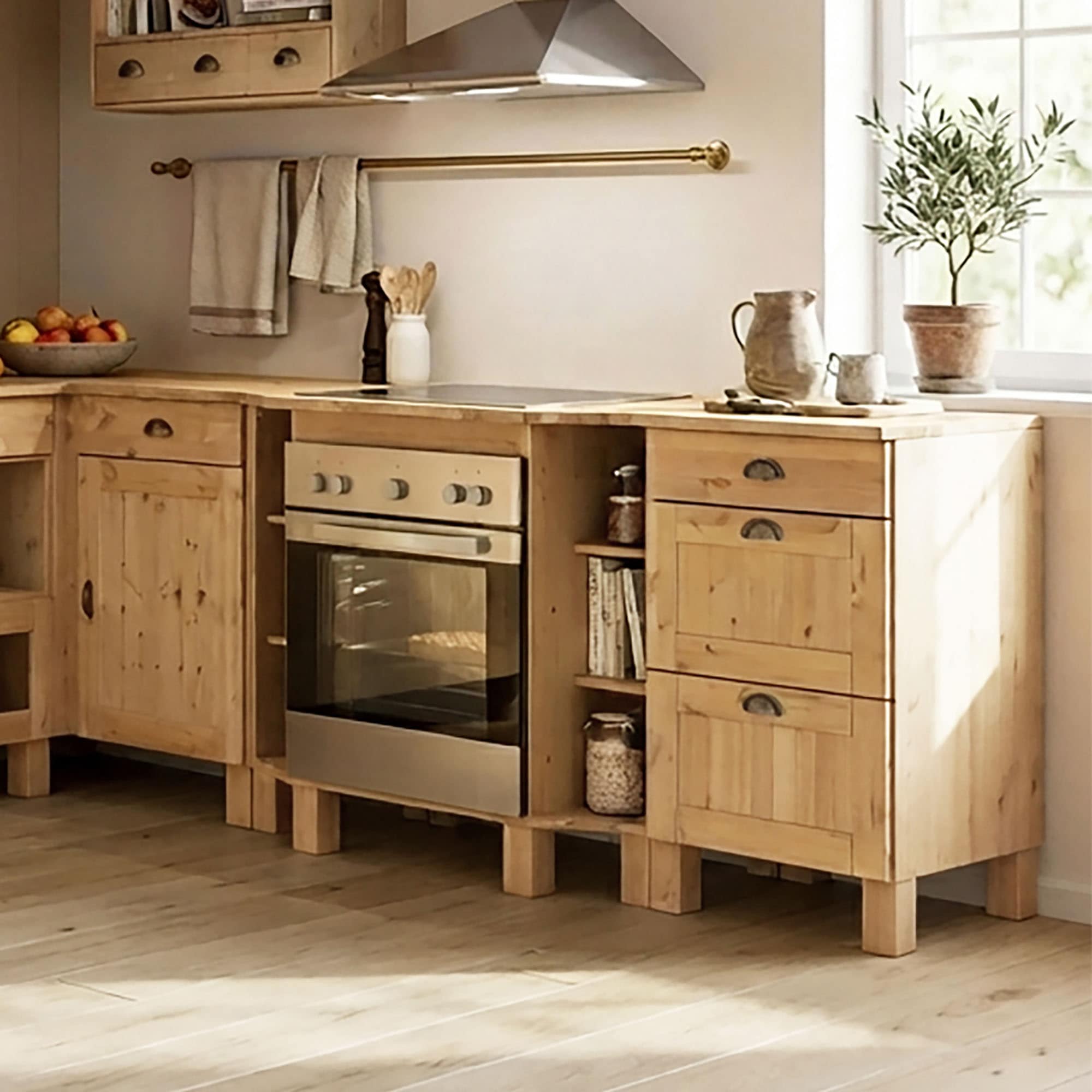Home affaire Armoire basse »Oslo« 50 cm de large, en 2 profondeurs, avec plan de travail de 23 mm, 3 tiroirs