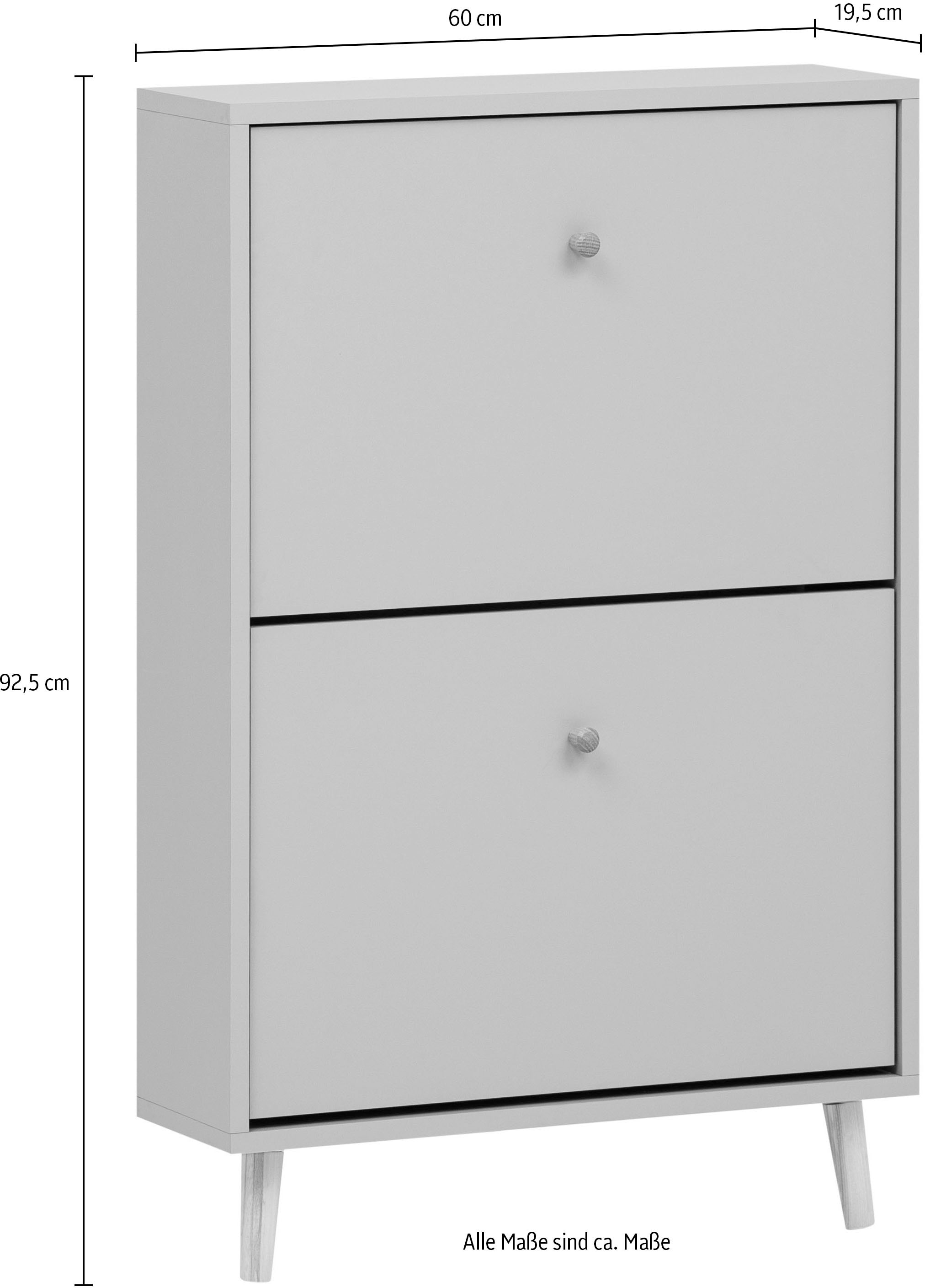 Schildmeyer Schuhschrank »Bjarne, Breite 59 cm« Griffe und Möbelfüsse aus Massivholz