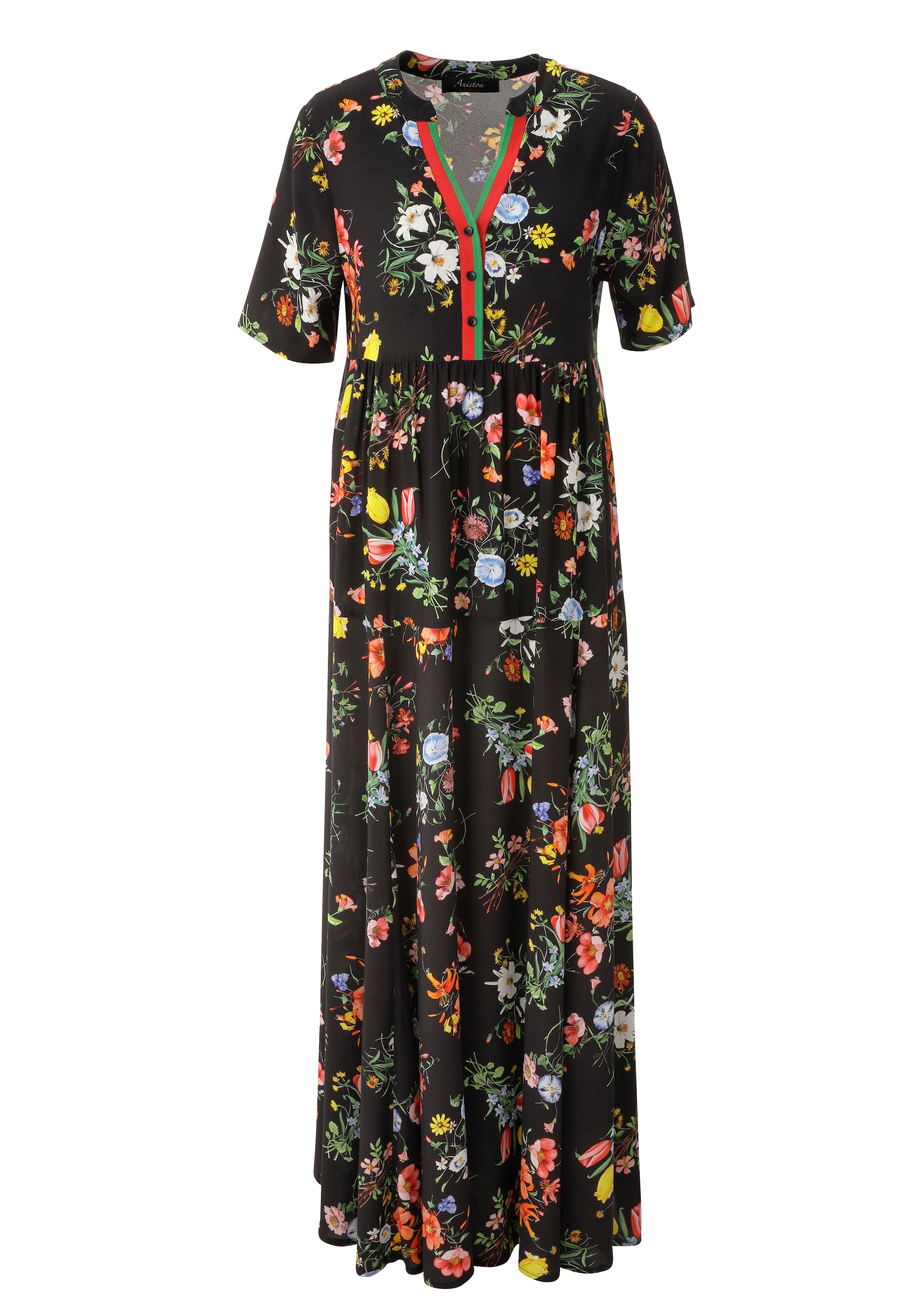 Aniston CASUAL Robe d'été mit farbenfrohen Blumendruck - jedes Teil ein Unikat - NEUE KOLLEKTION