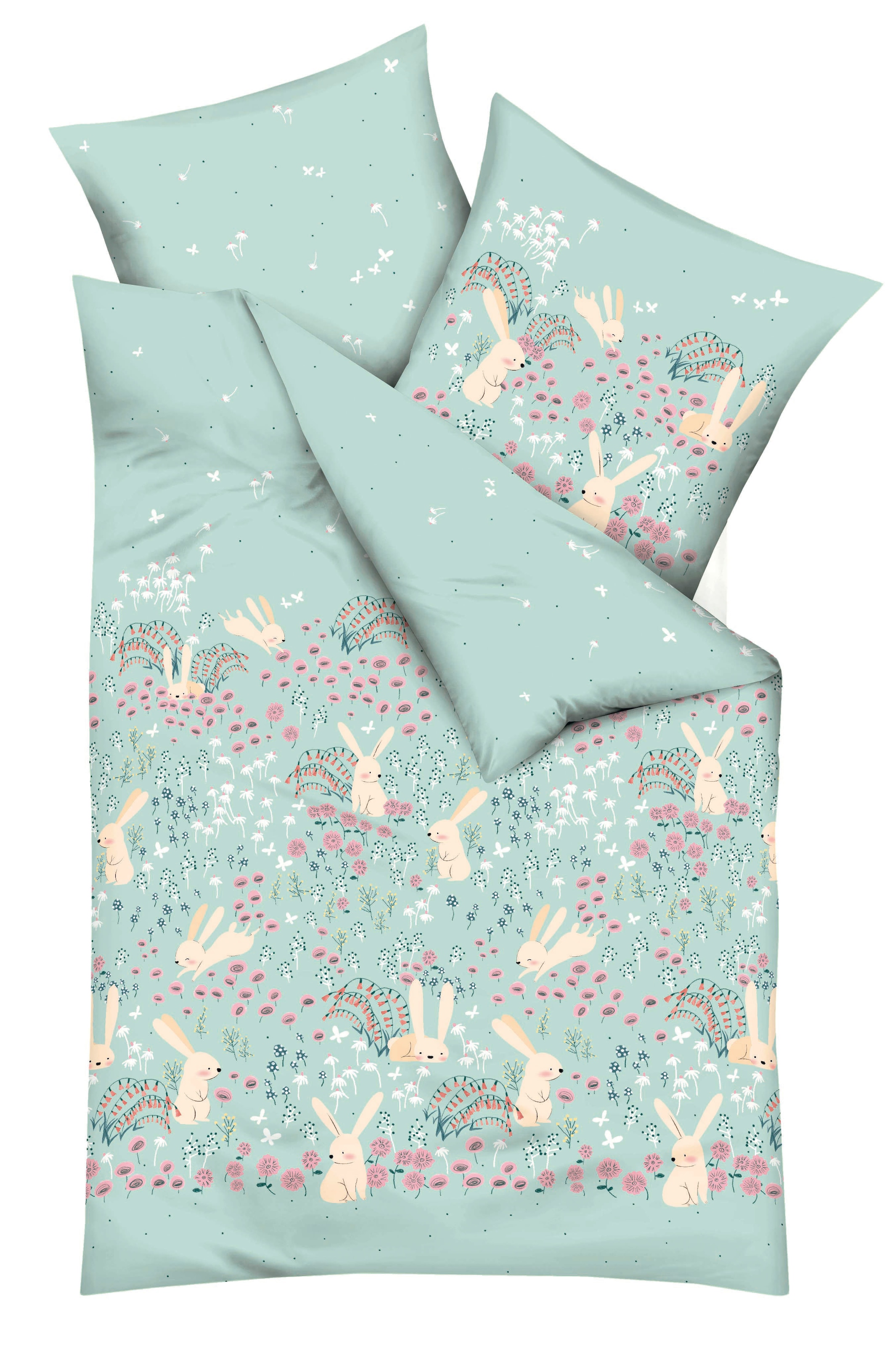 Kaeppel Linge de lit pour enfants »Bunnys« 2 cuis Avec lapins