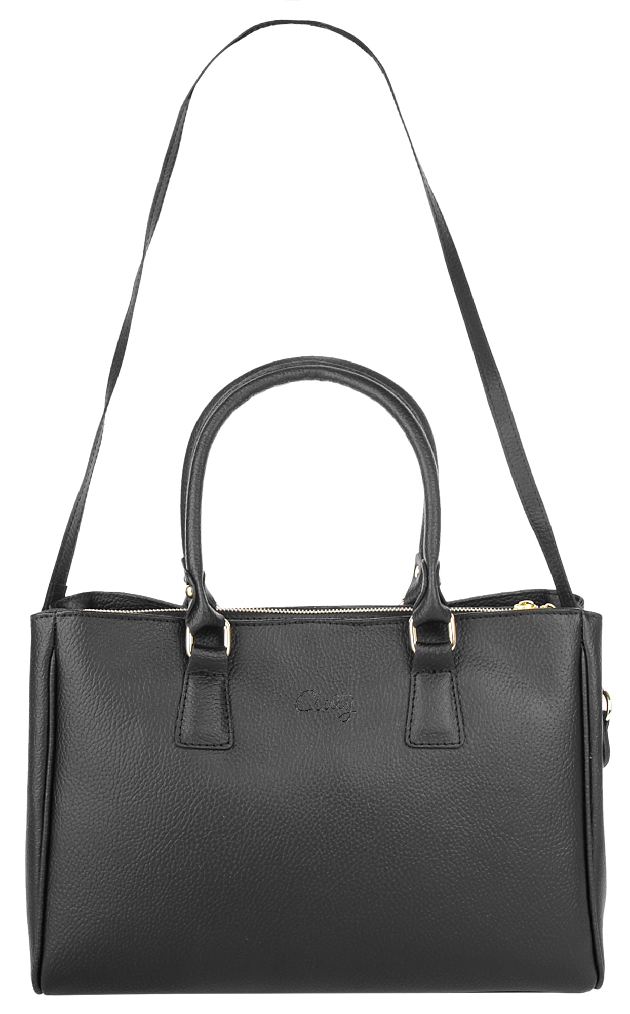 Cluty Henkeltasche echt Leder, Made in Italy