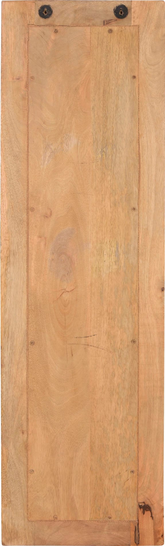 SIT Panneau de vestiaire »Bergen aus Mangoholz mit Rattan-Einsatz & 4 Doppelhaken« Insert en rotin tendance dans un cadre en bois massif pour une ambiance bohème