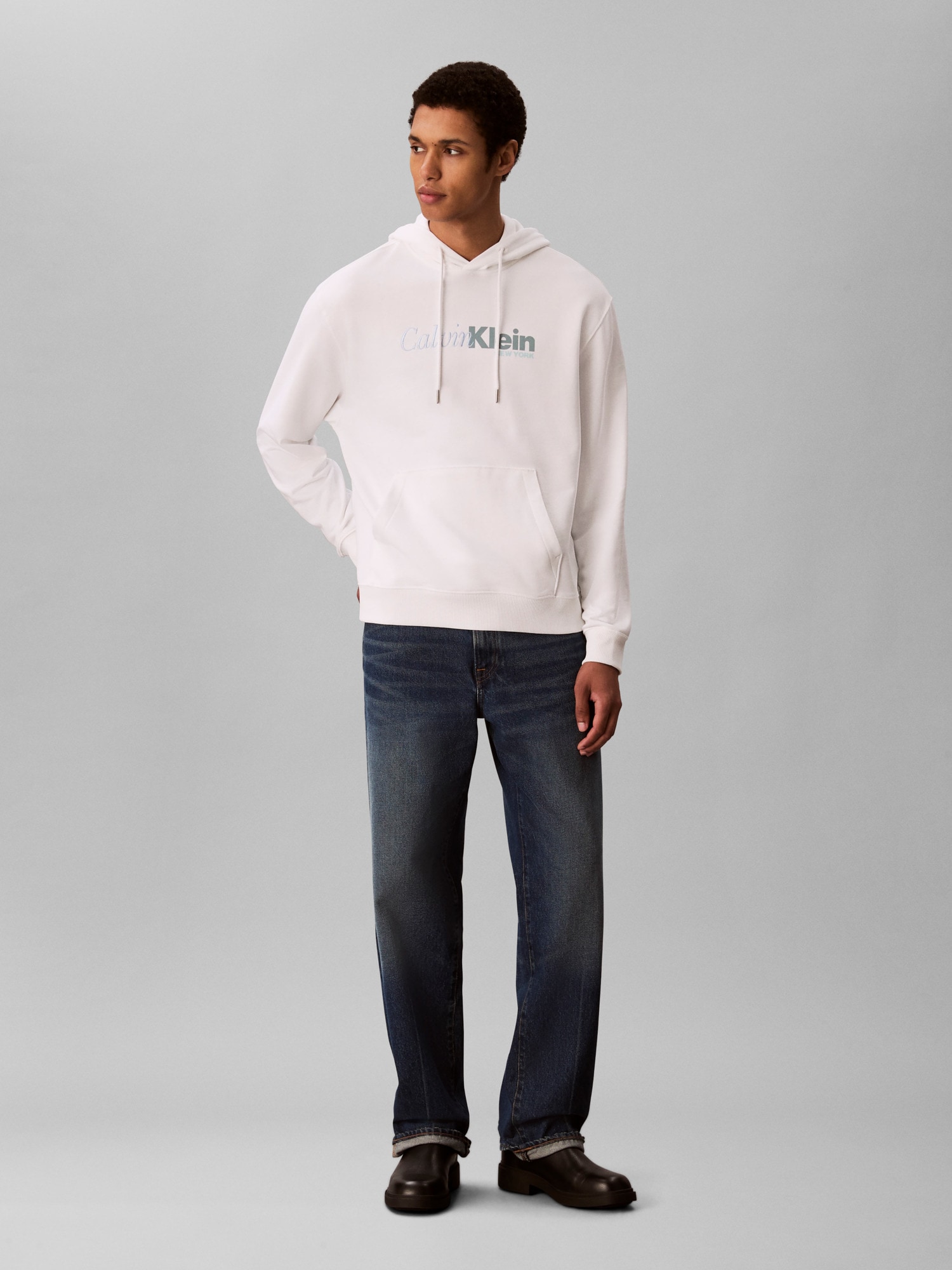 Calvin Klein Kapuzensweatshirt »LS EU 350TERRY CURSIVE GRAPHIC H«, regular fit, Logo-Schriftzug

