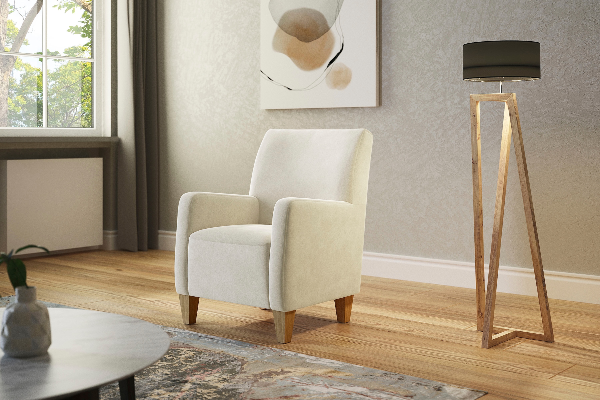 Home affaire Sessel »Viva« mit Federkern, mit Eichenfüssen