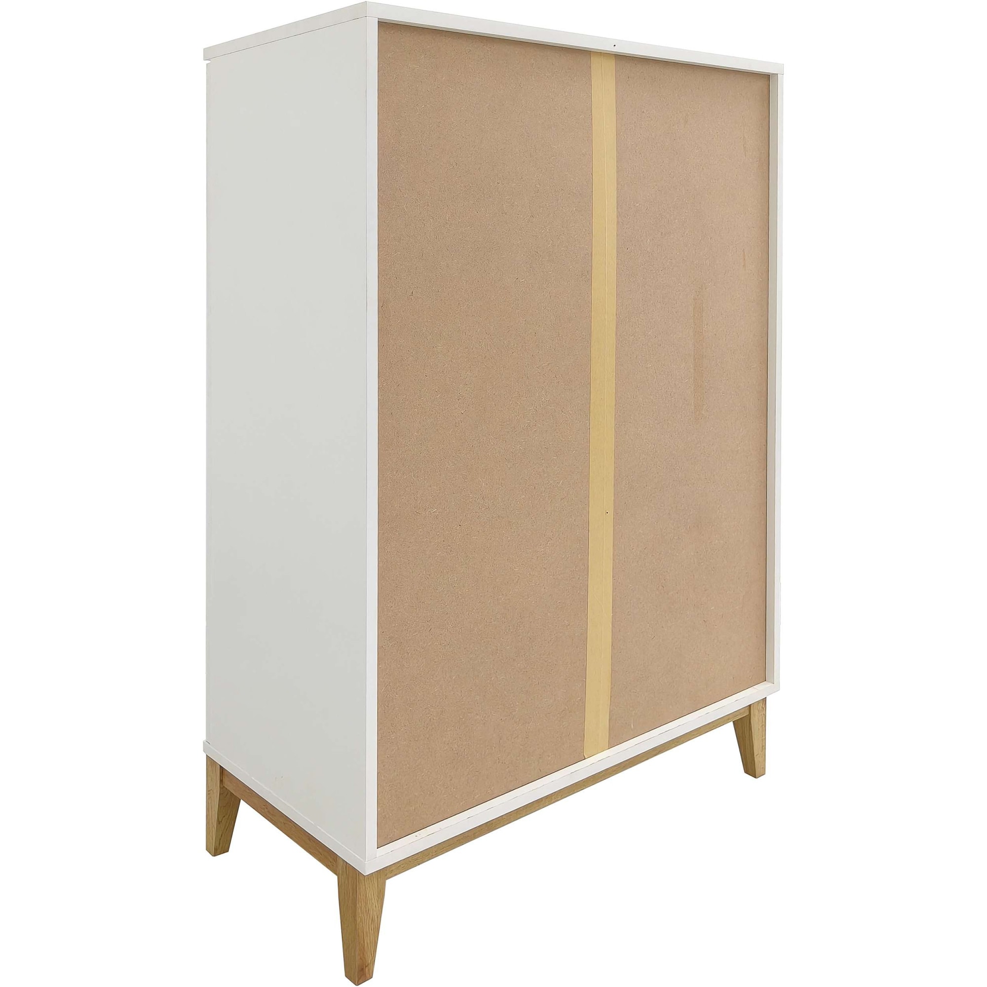 GOODproduct Buffet haut »Maryd« Commode, armoire moyenne, avec portes en verre et bois, étagères, largeur 80cm