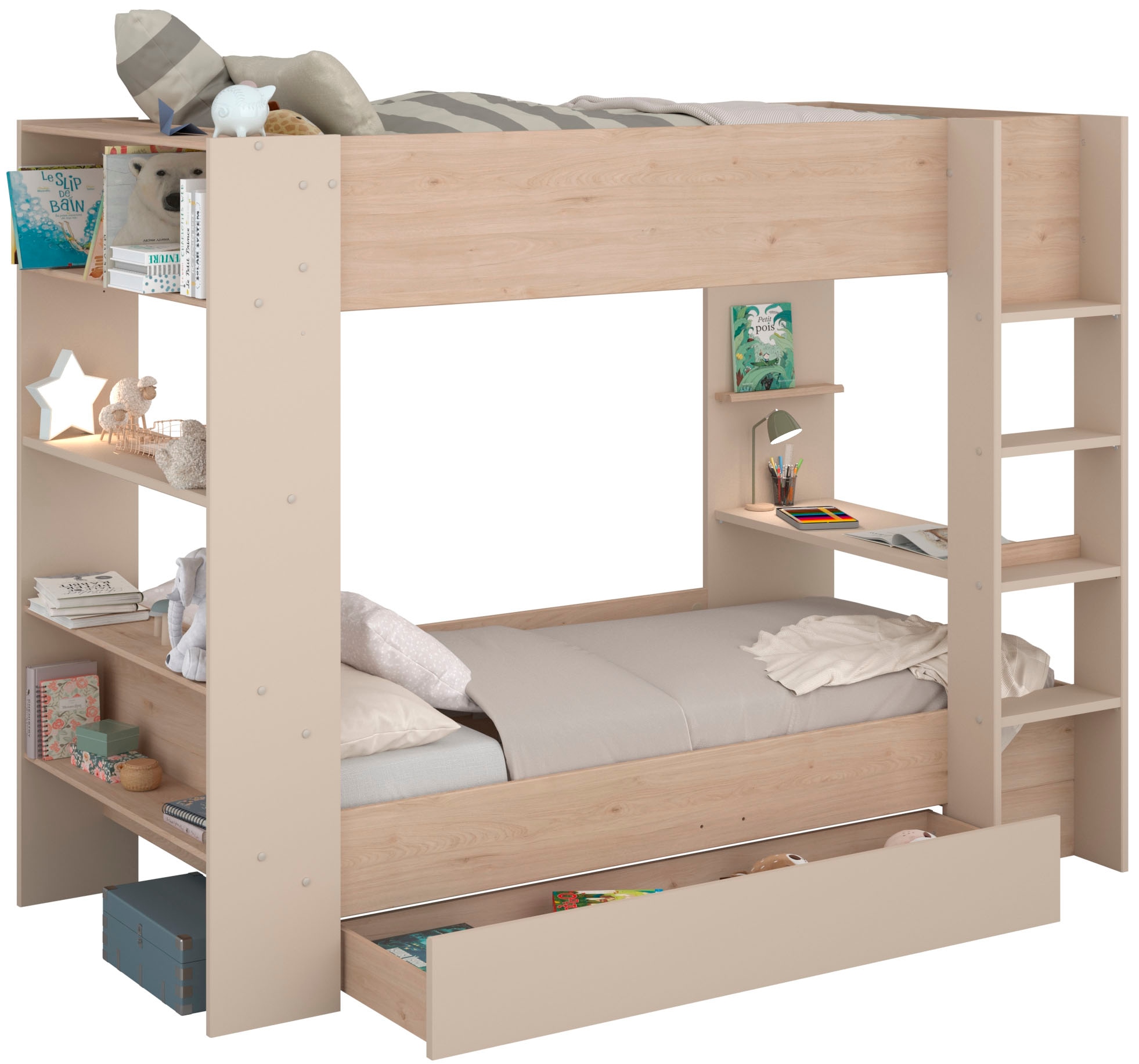 Parisot Lit superposé »Oasis 1« Ensemble,  4 variantes d'installation possibles, incl. 2 dessus de matelas