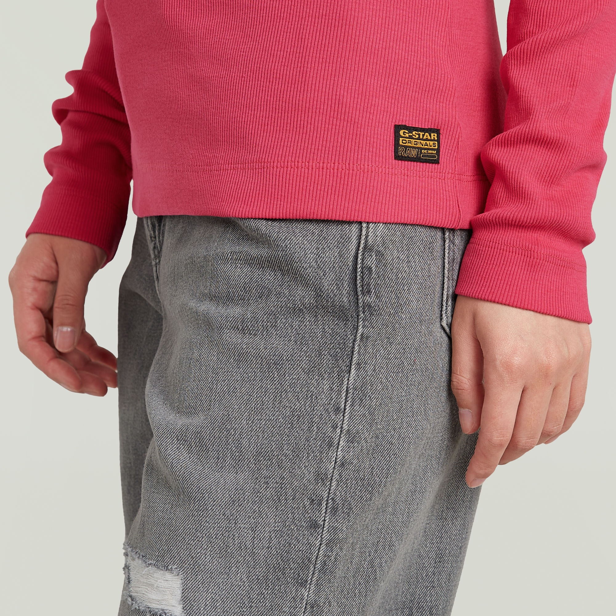 G-STAR Langarmshirt »Slim Rib Keyhole« mit Cut-Out hinten