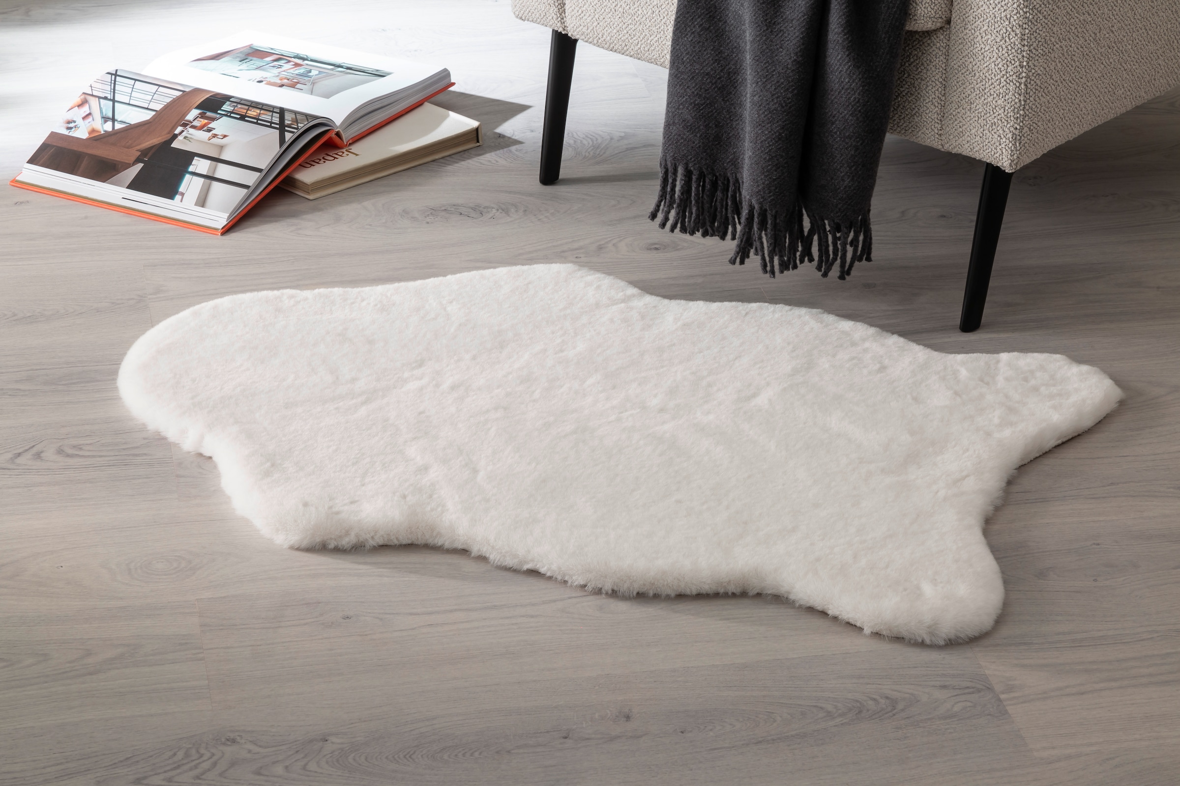 SCHÖNER WOHNEN-Kollektion Tapis en fourrure »Tender« En forme de fourrure 26 mm Höhe weich durch Microfaser, Kaninchenfell Haptik, Kunstfell, waschbar