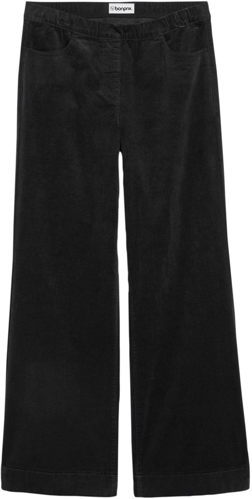 bonprix Pantalon en velours côtelé  Loose Fit, High-Waist-Design, mit Bequembund