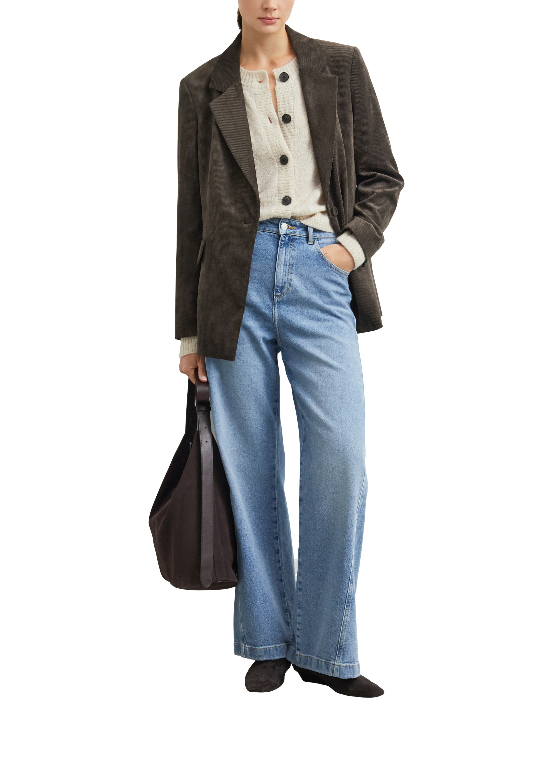 Comma Veste en tricot avec patte de boutonnage et laine