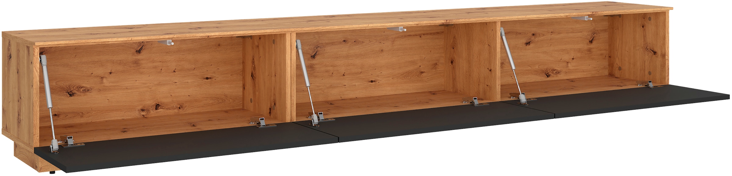GOODproduct Lowboard »Paroli, TV-Board, TV-Schrank, 3 Klappen und viel Stauraum« hängend oder stehend, grifflos, modern, Breite 240cm