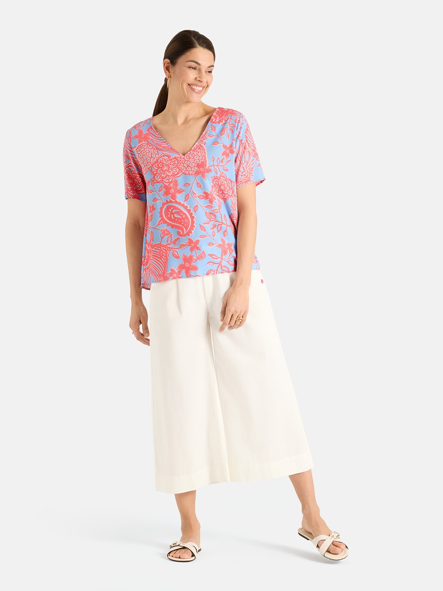 Lieblingsstück Shirtbluse »RenaL« mit Allover-Print, V-Ausschnitt