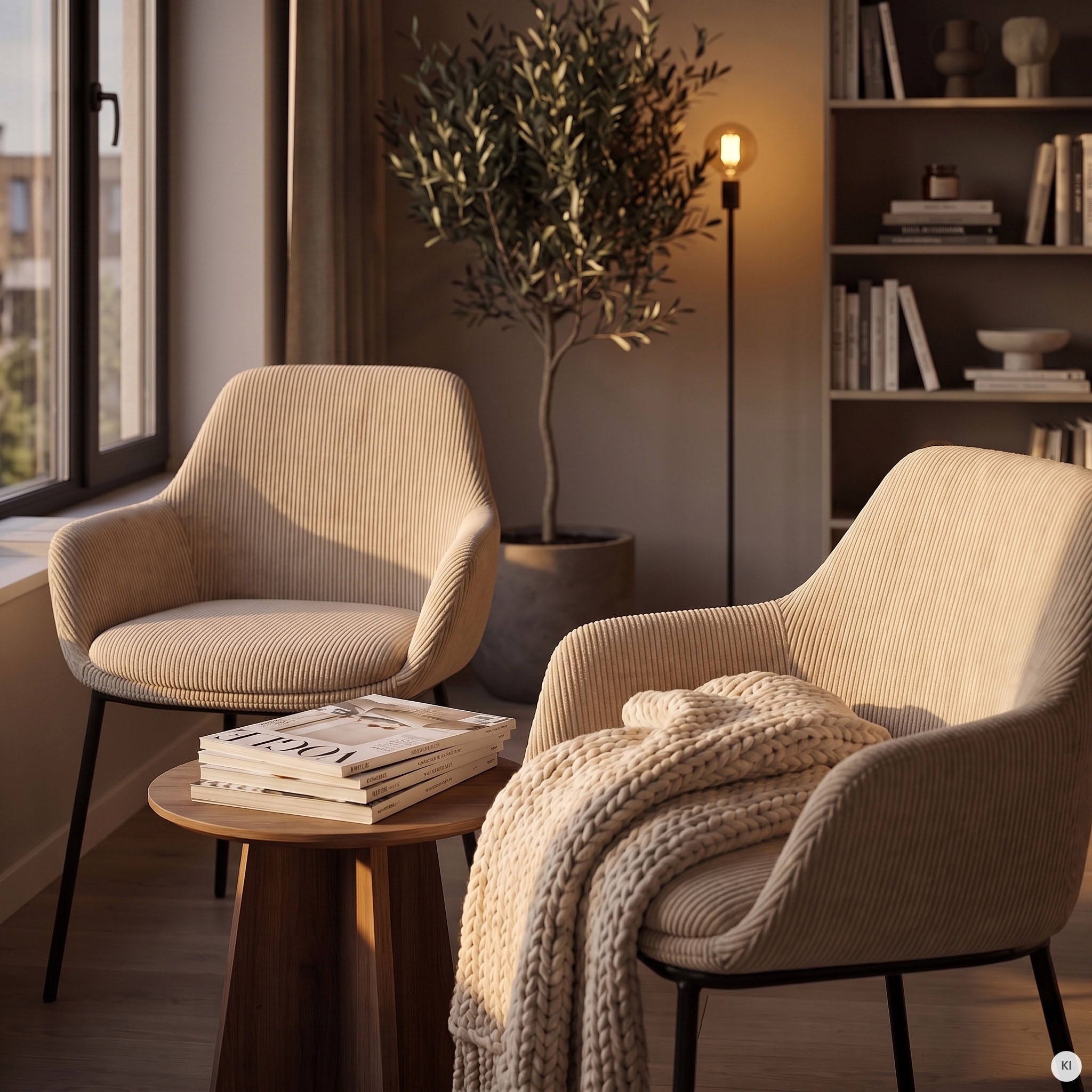 SalesFever Chaise avec accoudoirs »Komfortabler Esszimmerstuhl im zeitlosen Design« (Ensemble) 2 cuisrevêtement aspect velours côtelé
