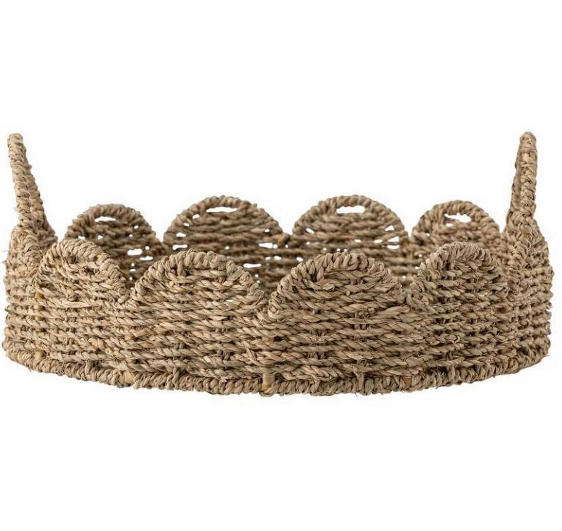 Bloomingville Plateau »Brea, Seegras, Ø 35 cm« Geflochtenes Serviertablett aus Seegras mit Griffen