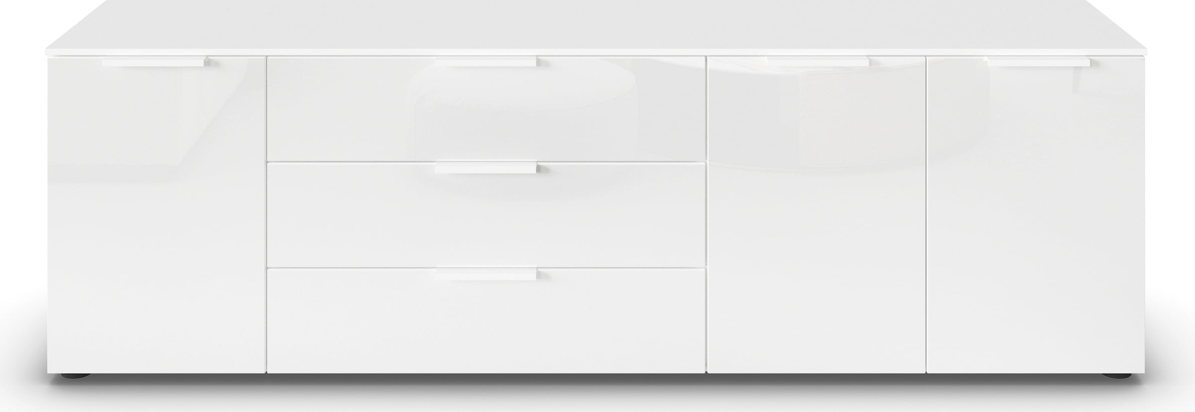 rauch Kombikommode »Kommode Türkommode Sideboard Kombikommode FLIPP mit Glasfront« Breite 200 cm mit 2 Einlegeböden,  3-türig mit 3 Schubladen und Soft-Close-Funktion sowie Glasfront