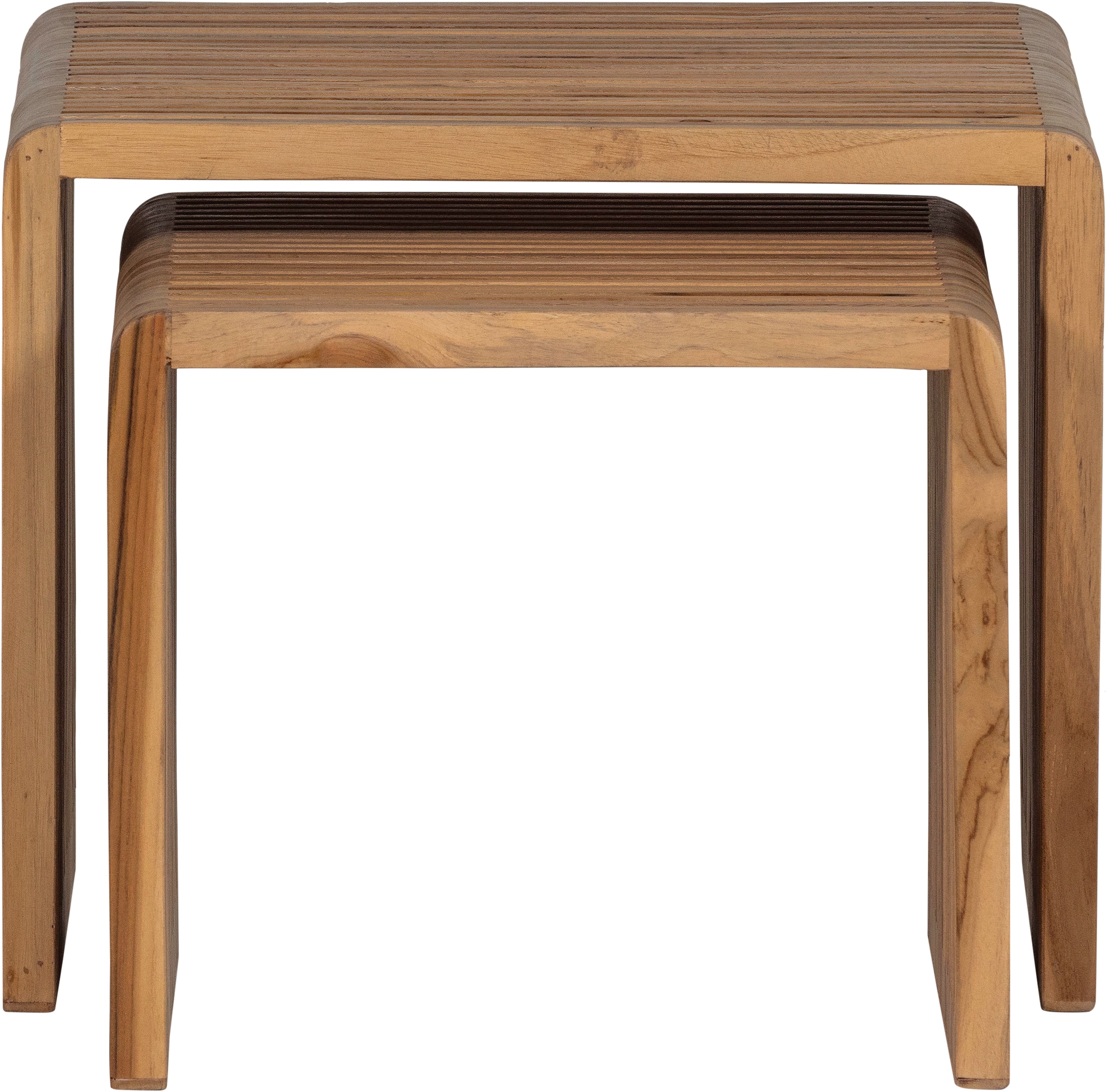 WOOOD Table d'appoint »Jasmijn aus recyceltem Teakholz als 2er-Set B 50 x T 45 x H 41 cm« Ensemble, 2 cuis tlg. lot de 2, surface facile d'entretien, usage exclusivement intérieur